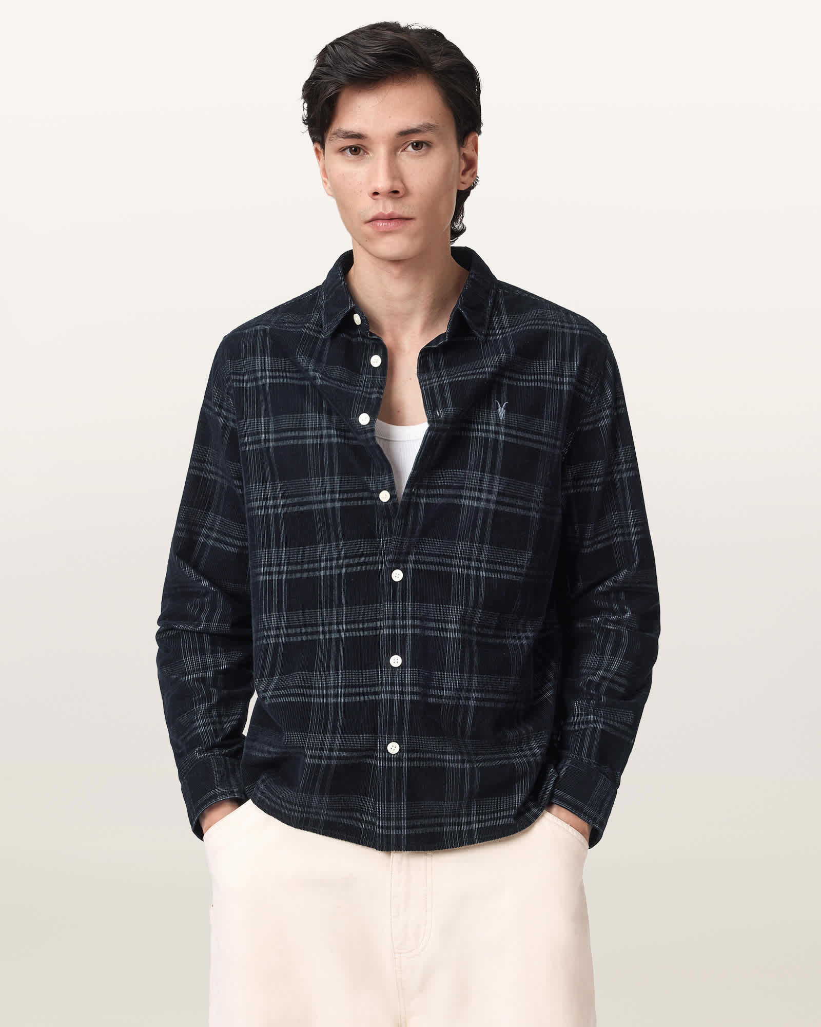 Allsaints Men's Rockley Ramskull Checked Shirt - Size  Xs