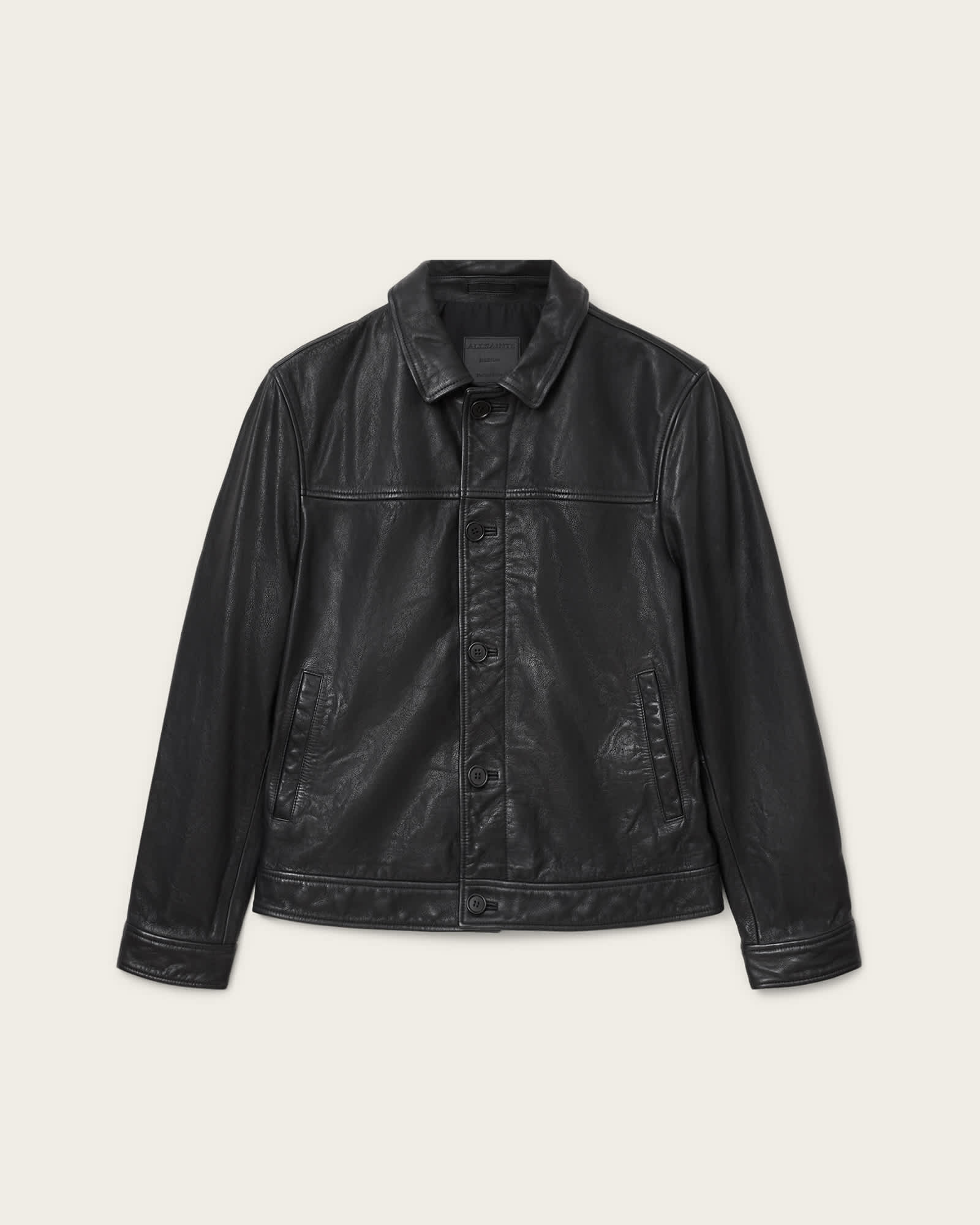 AllSaints Leather Nates Leather Jacket, Size: XL