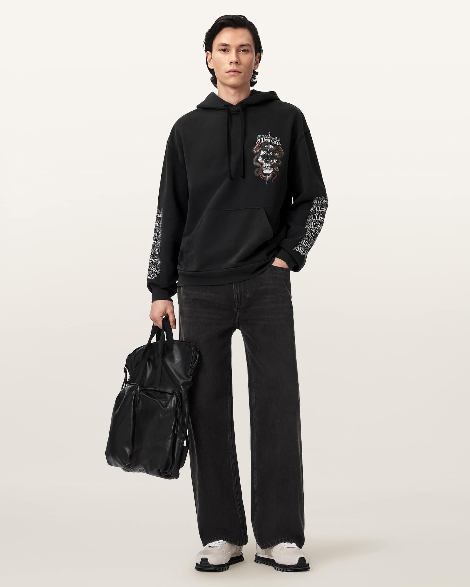 AllSaints Cotton Araknid Long Sleeve Cotton Hoodie, Size: M
