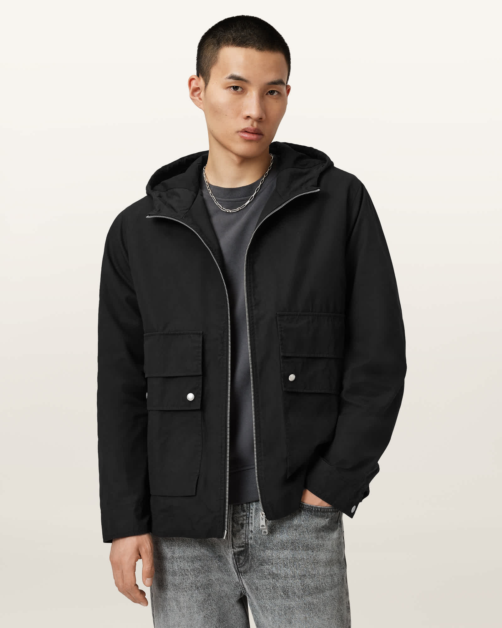 AllSaints Cotton Morton Hooded Jacket