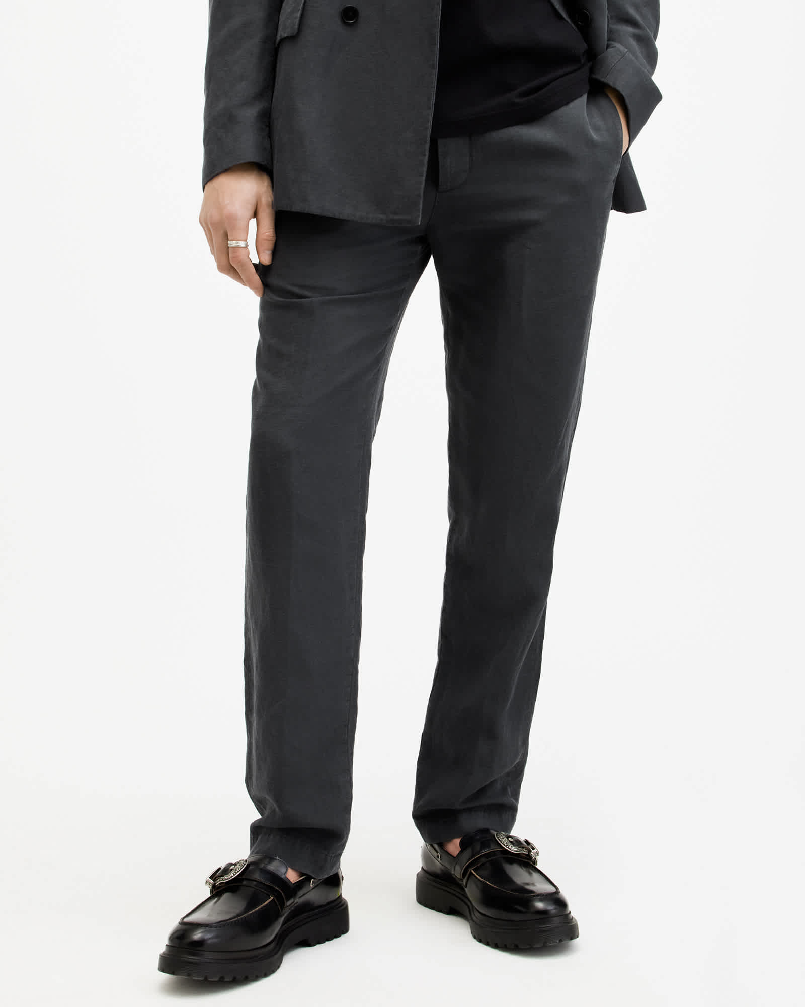Allsaints Men's Tansey Straight Leg Gart Washed Trousers - Size  38