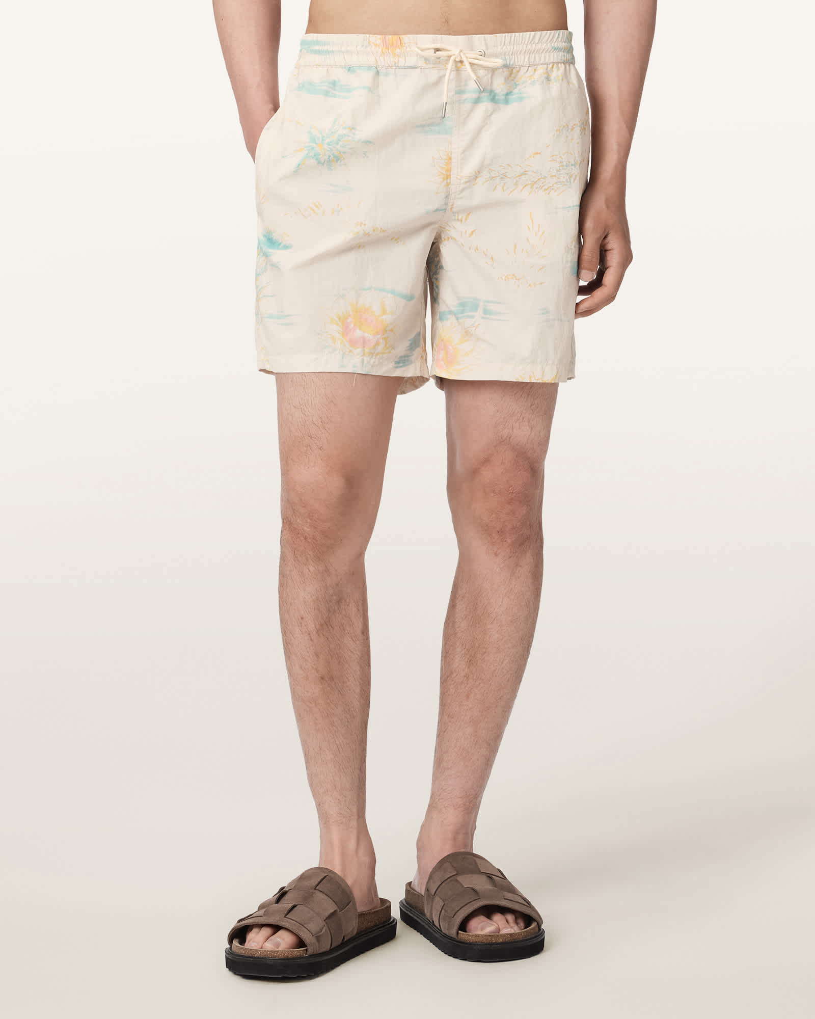 AllSaints Men's Bleachsurf Slim Fitting Printed Swim Shorts