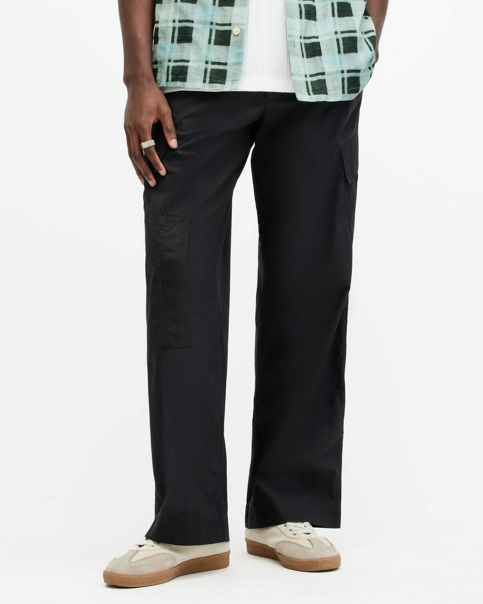 Allsaints Men's Verge Wide Leg Relaxed Fit Cargo Trousers - Size  30