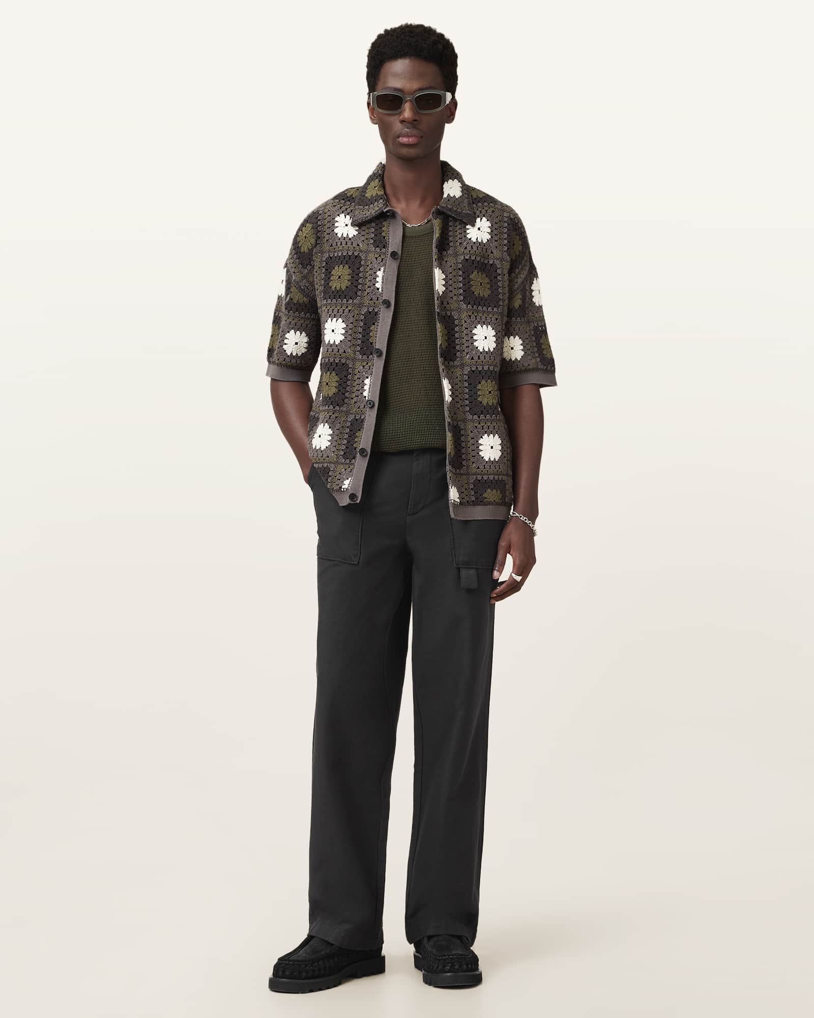 AllSaints Cotton Talbot Straight Leg Trouser