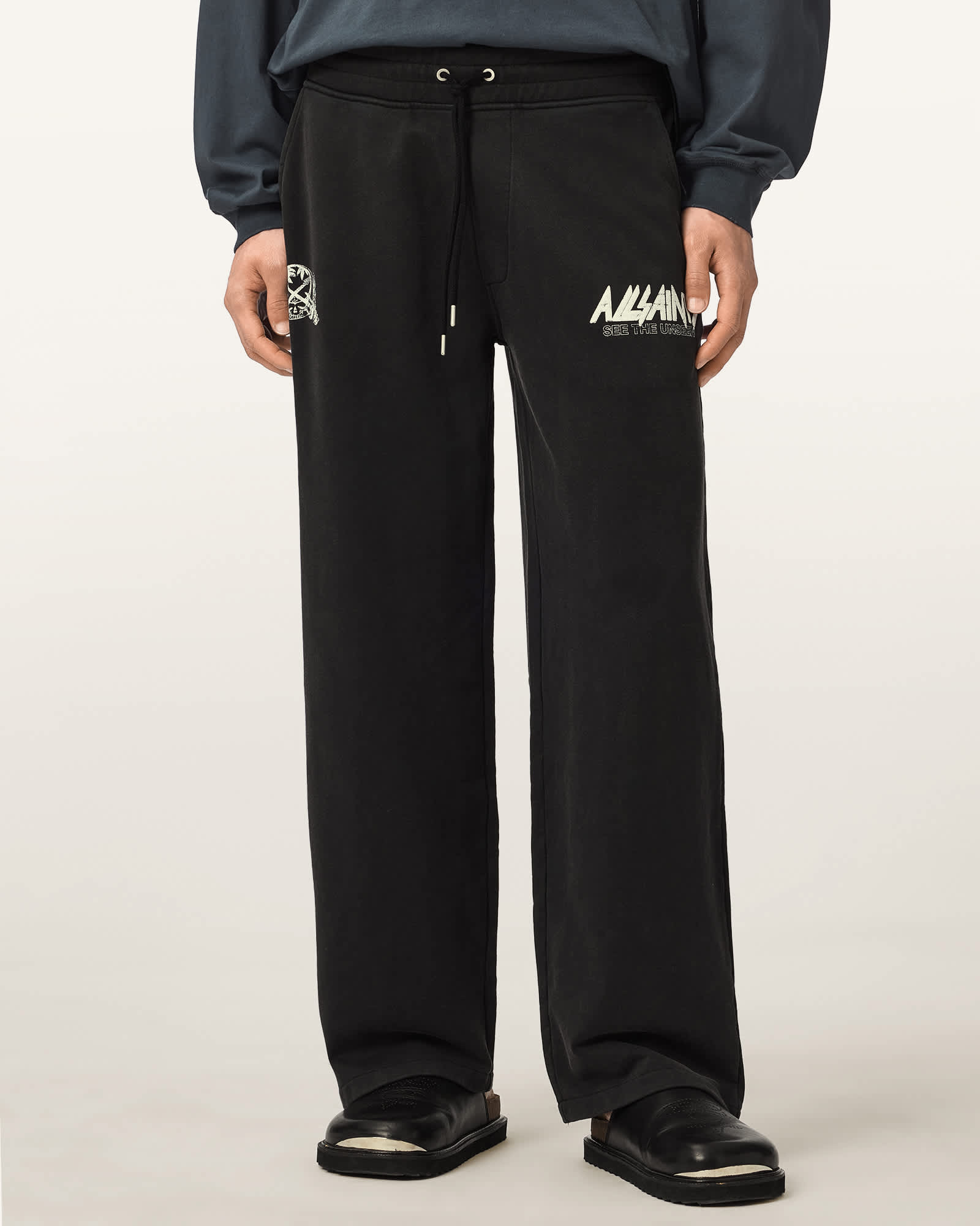 Allsaints Men's Black Chromium Straight Fit Joggers - Size  Xs