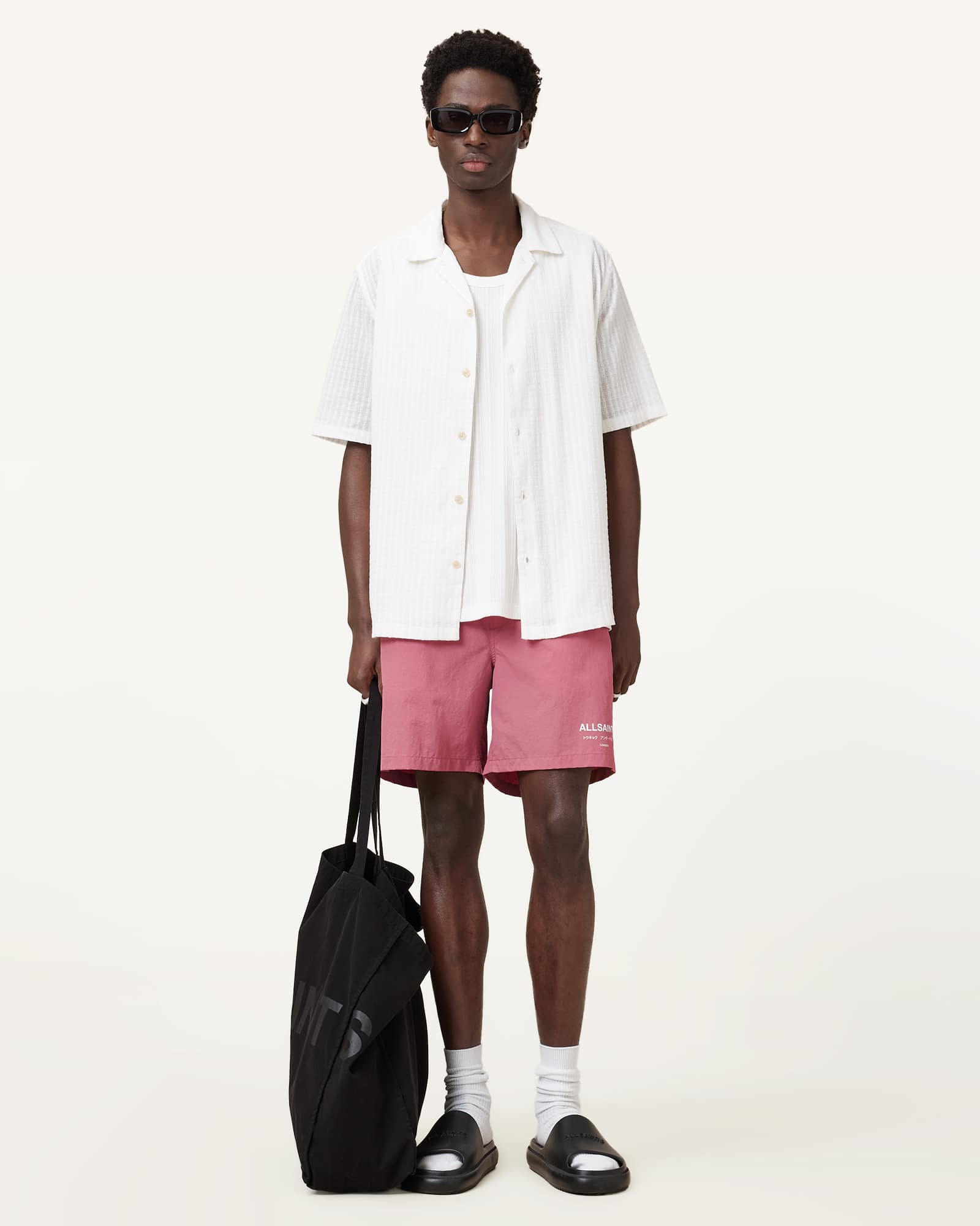 AllSaints Underground Swim Shorts,, Amara Pink