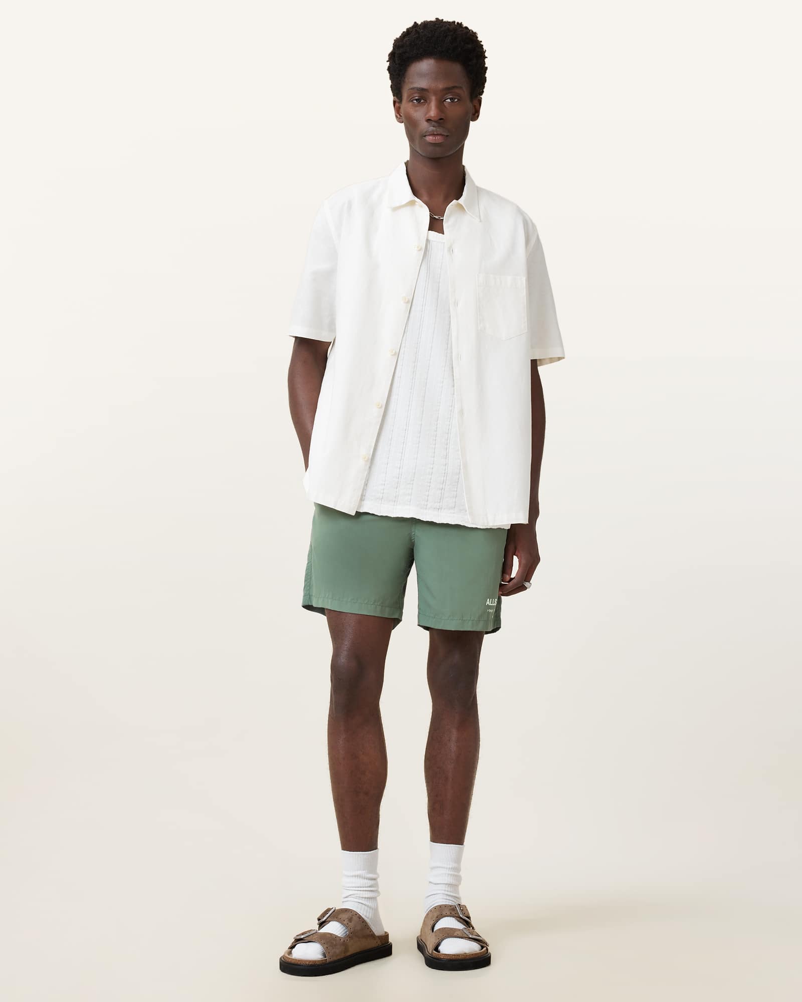 AllSaints Underground Swim Shorts,, Island Green