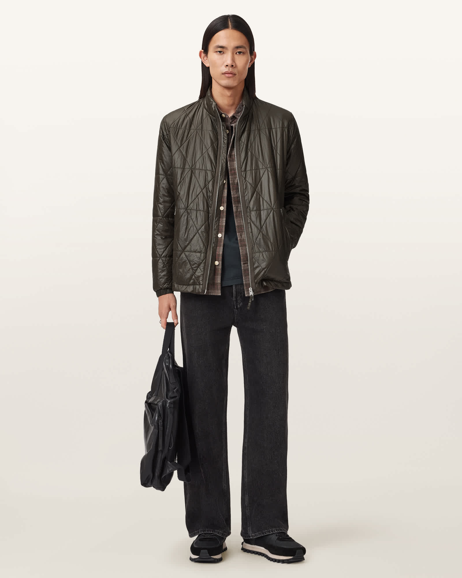 AllSaints Polyamide Tribex Shine Quilted Jacket