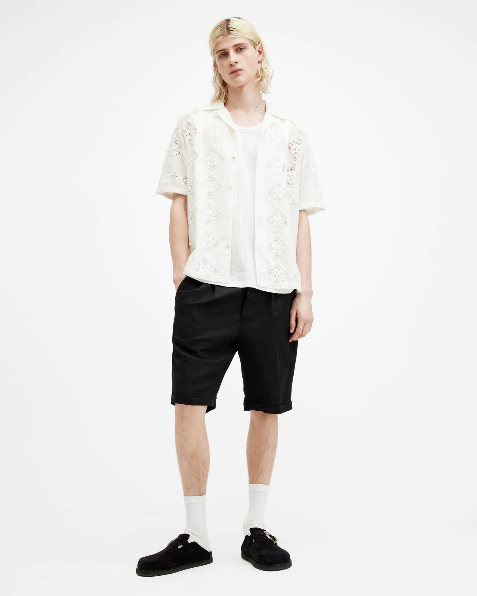 Allsaints Men's Ora Tallis Linen Blend Slim Fit Shorts - Size  28