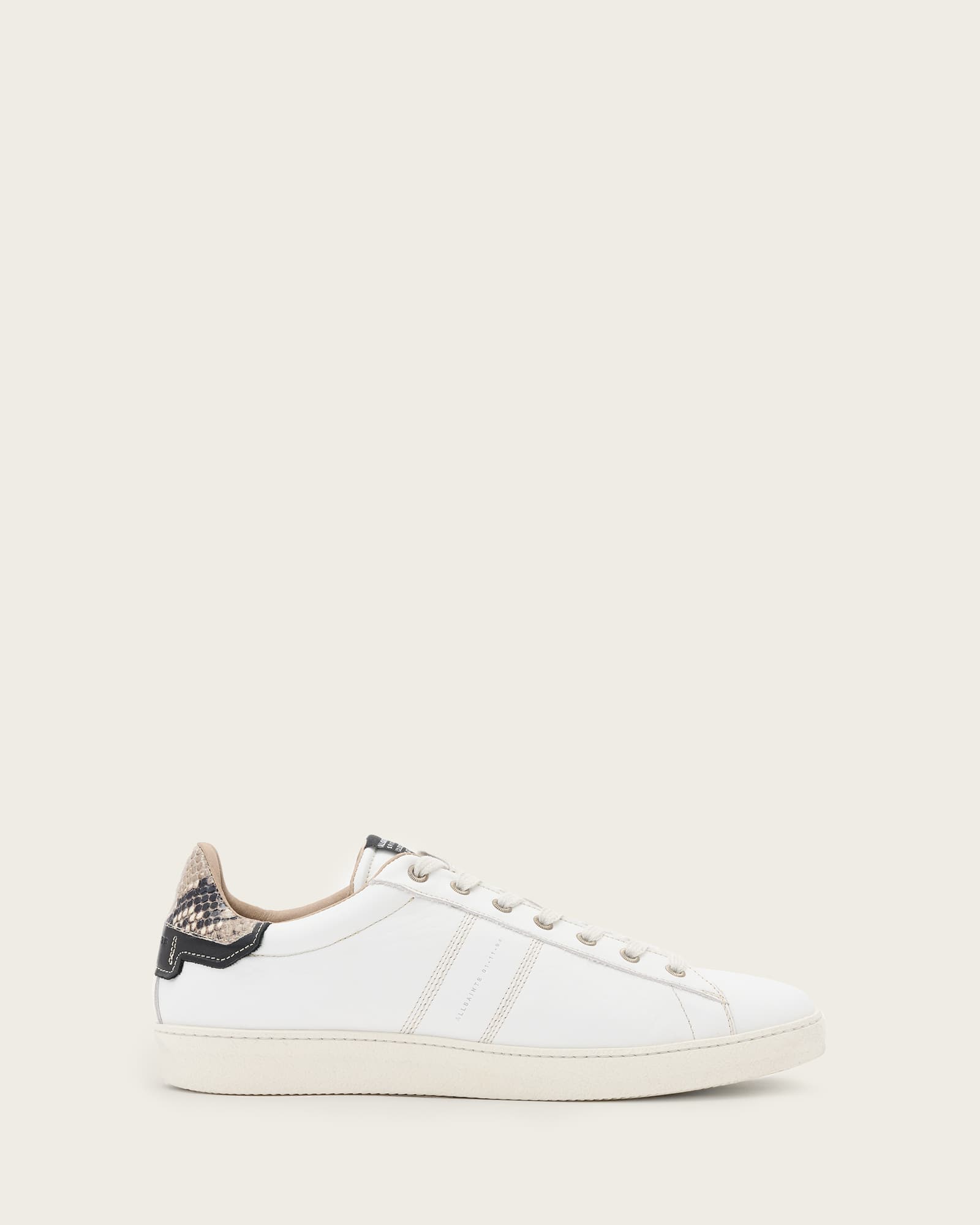 Allsaints Leon Leather Low Top Trainers In White