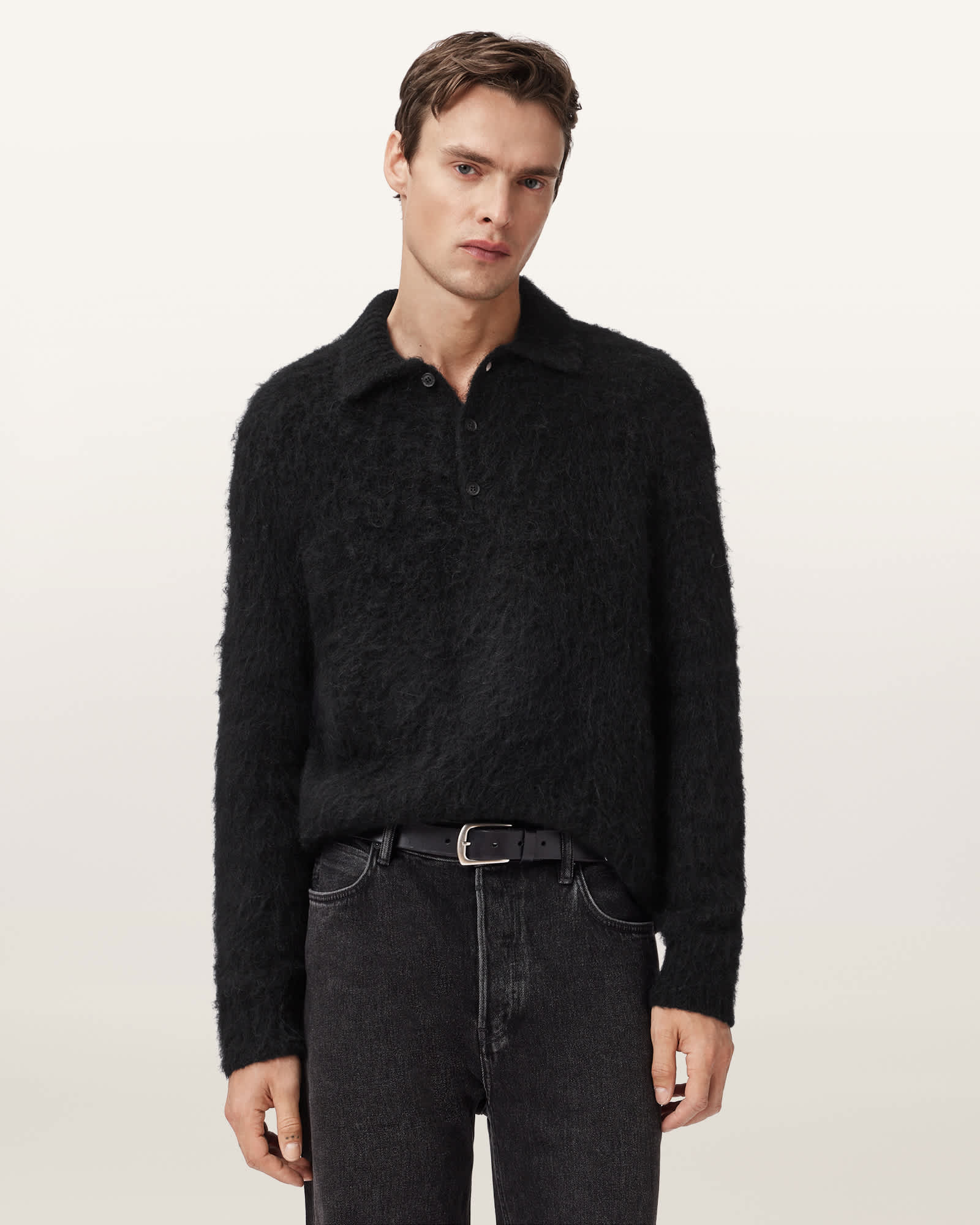 Allsaints Men's Sonny Long Sleeve Polo - Size  S