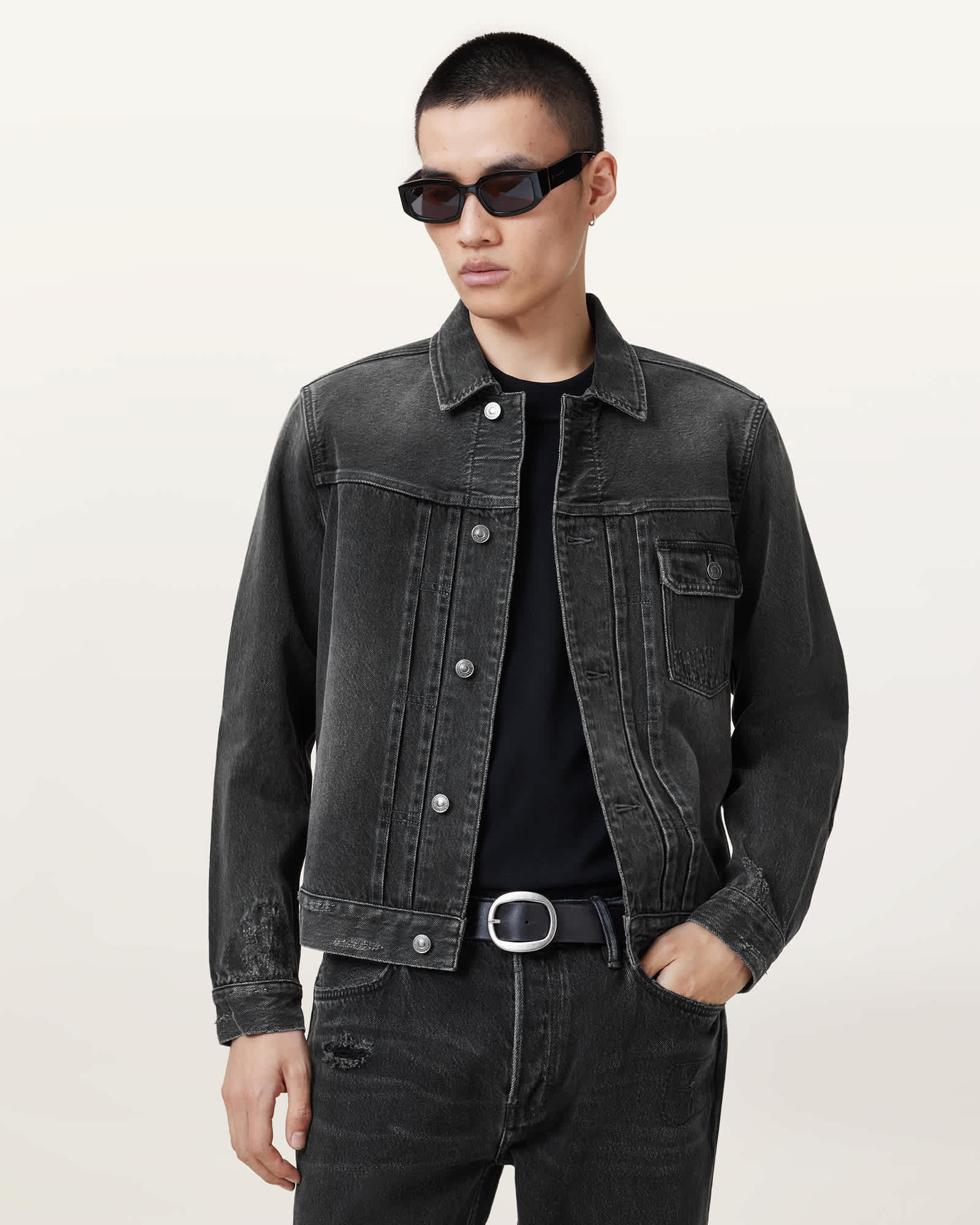 Allsaints Men's Jagger Slim Fit Denim Jacket - Size  Xxl