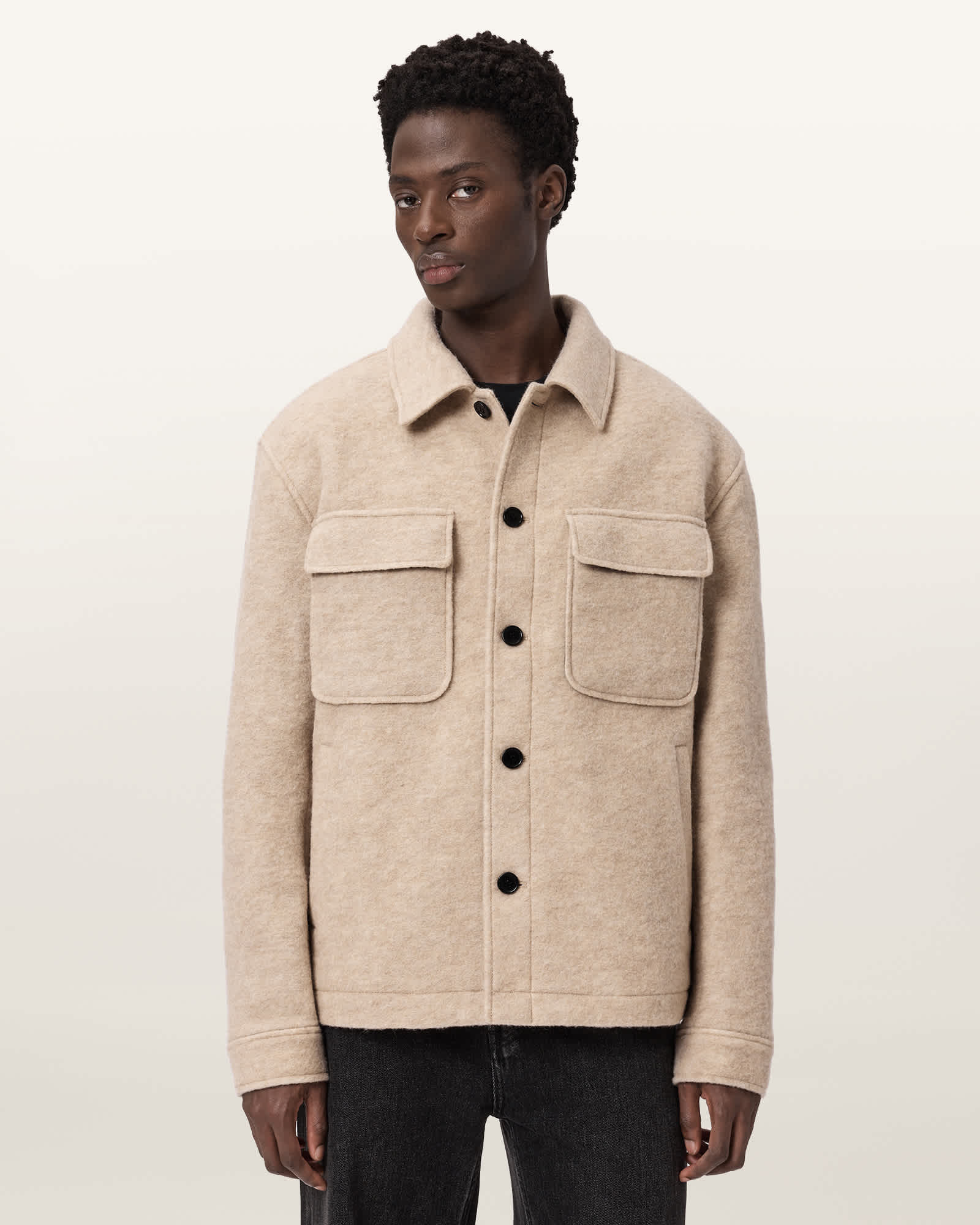 AllSaints Cayson Wool Blend Jacket,, Nutmeg Brown