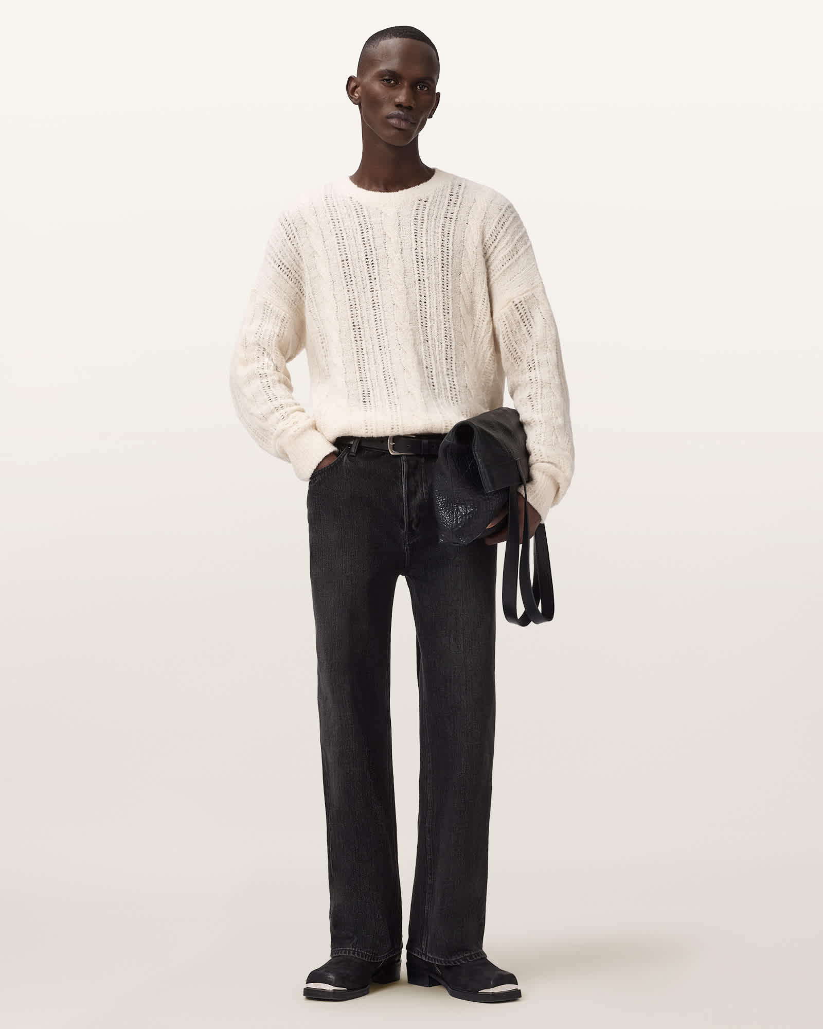 AllSaints Josif Oversized Wool Sweater