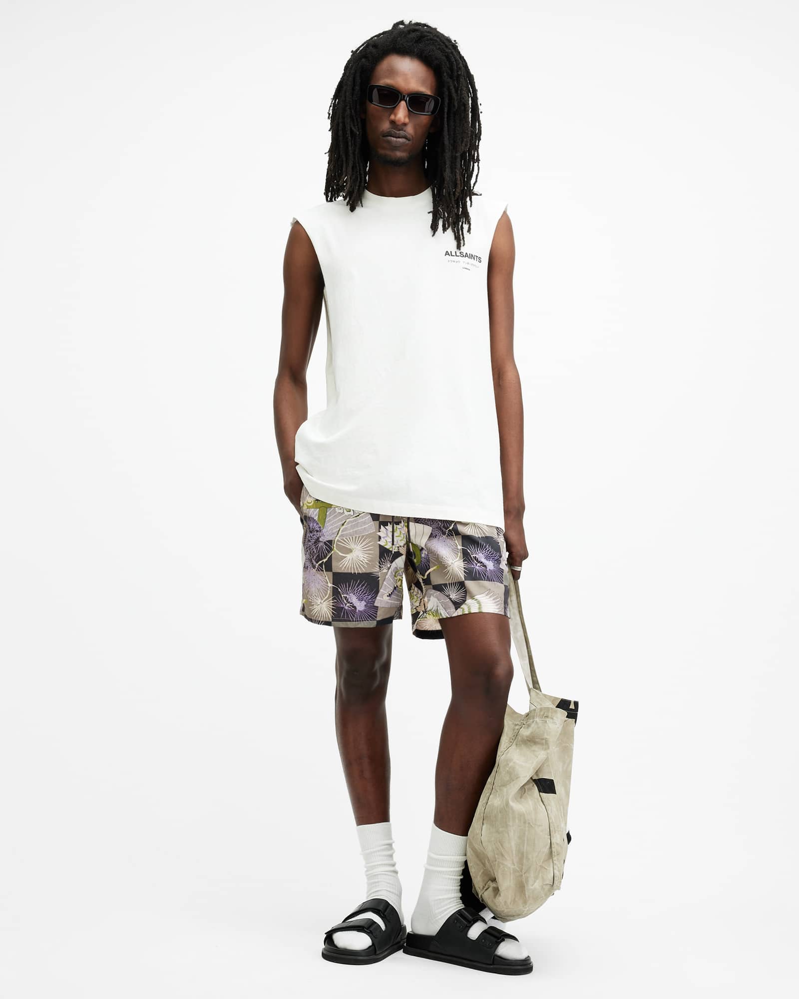 Allsaints Men's Sebastian Slim Fit Printed Swim Shorts - Size  Xs