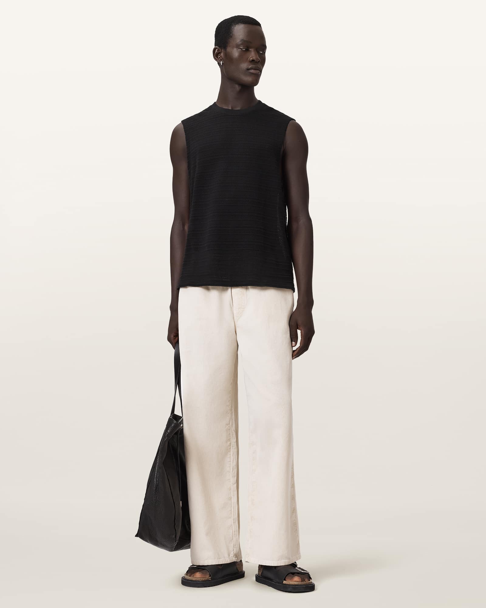 AllSaints Cotton Cove Sleeveless Crew Neck Cotton T-Shirt, Size: M