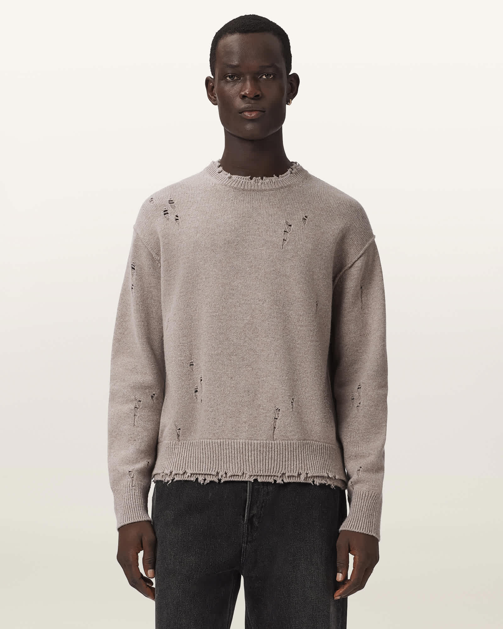 Allsaints Men's Brown Wolf Oversized Wool Blend Jumper - Size  M