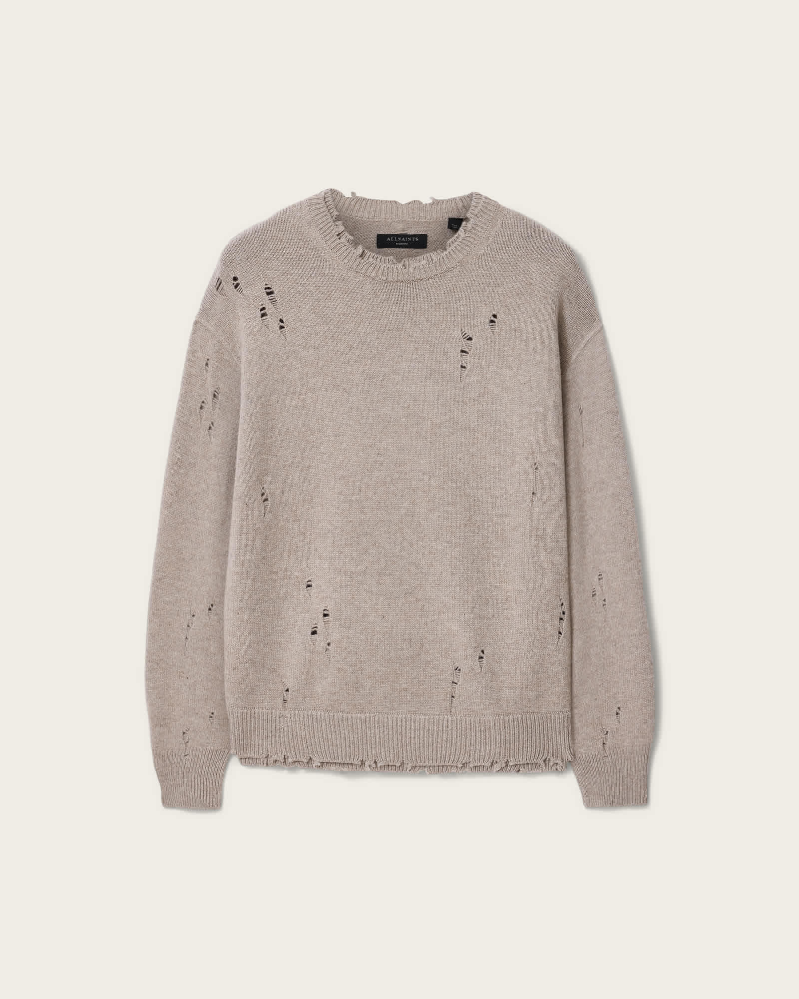 Allsaints Herren Braun Men's Wolf Oversized Wool Blend Jumper Size M