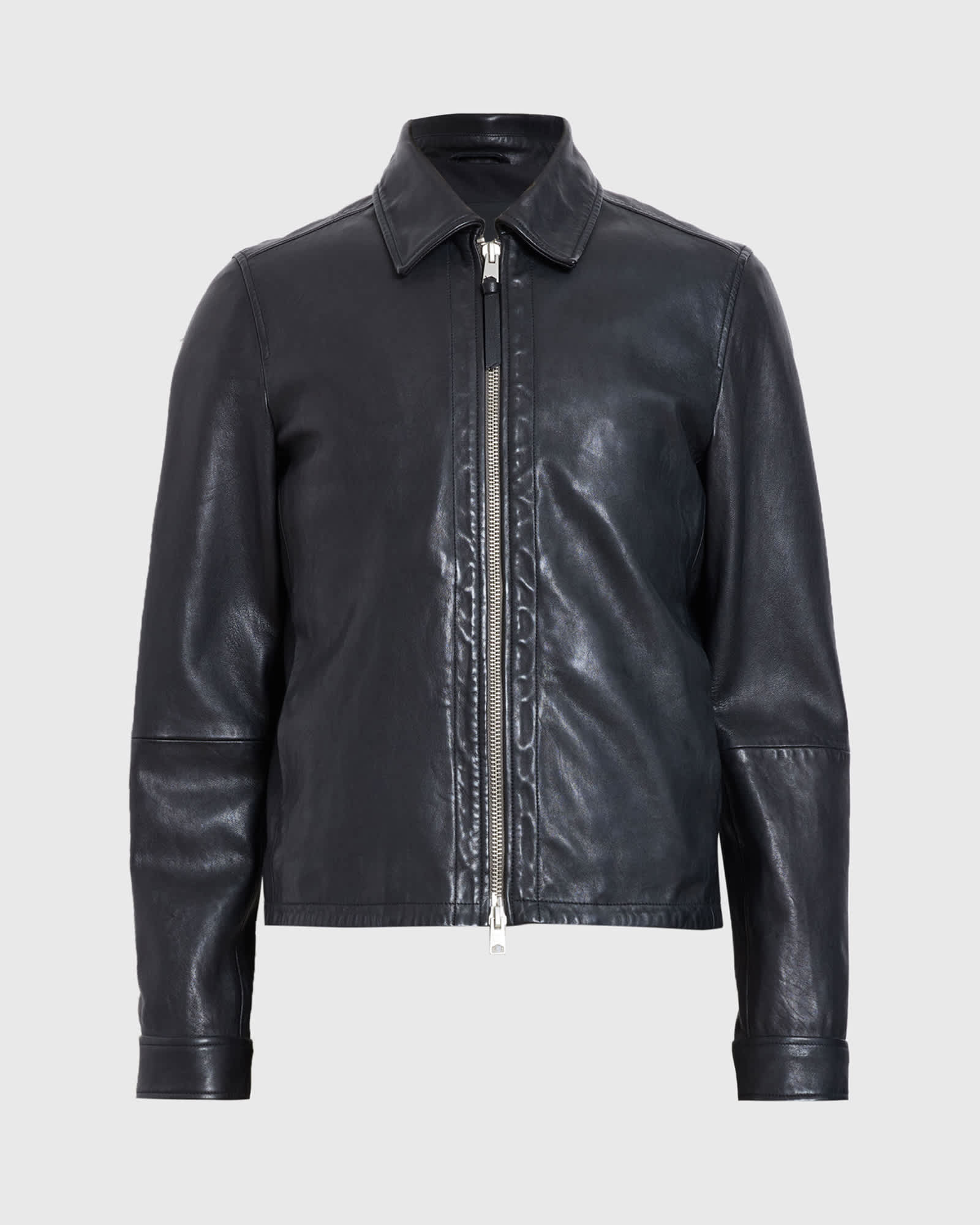 Allsaints Men's Erol Zip Up Leather Jacket - Size  Xl