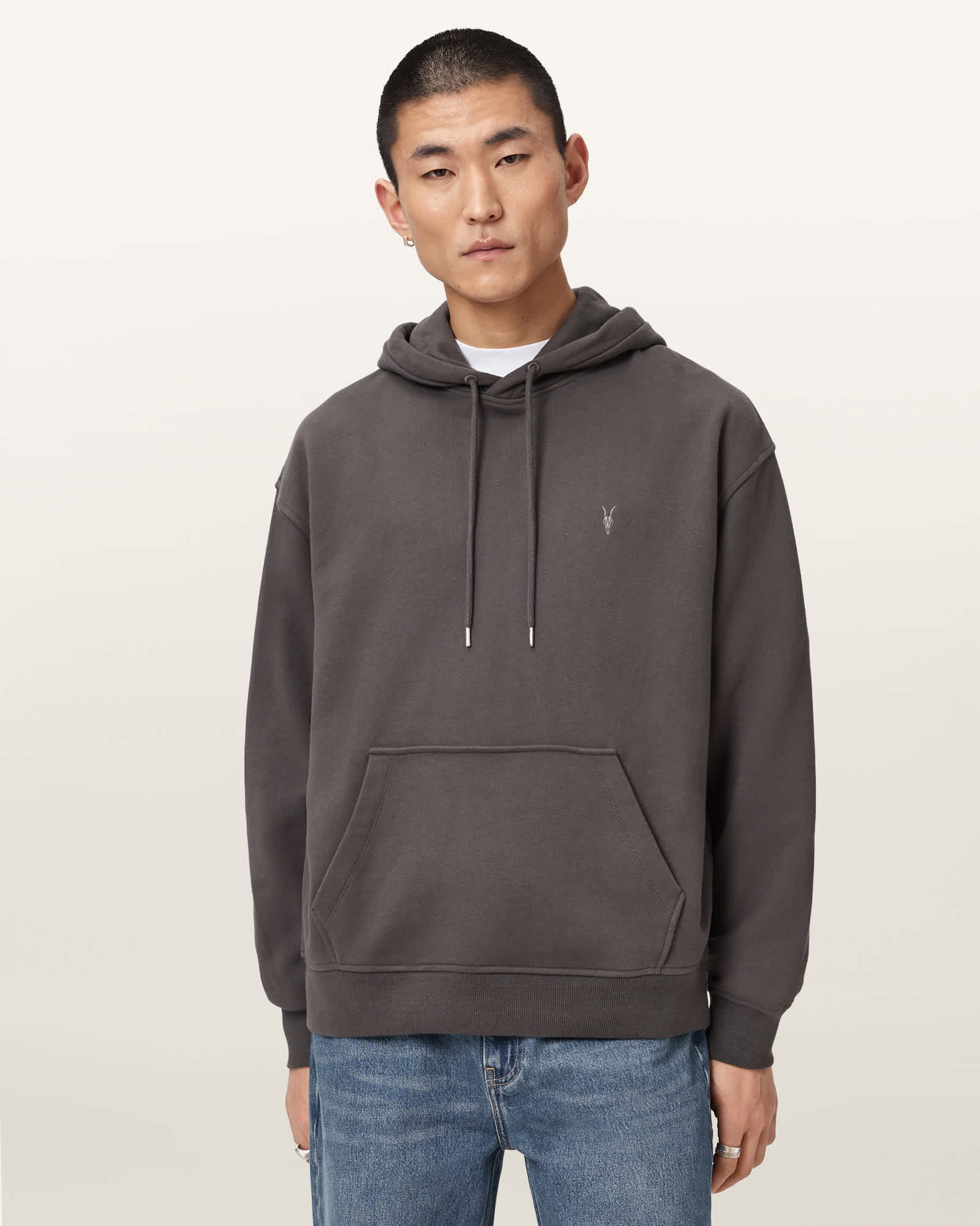 Allsaints Men's Asher Ramskull Oversized Hoodie - Size  Xl