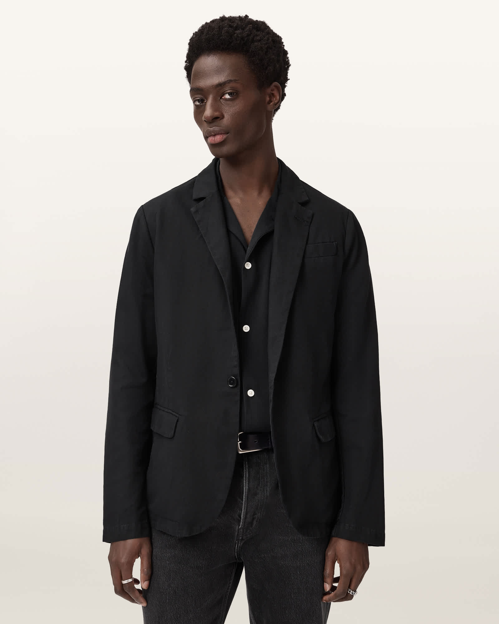 Allsaints Hanbury Slim Fit Blazer In Black