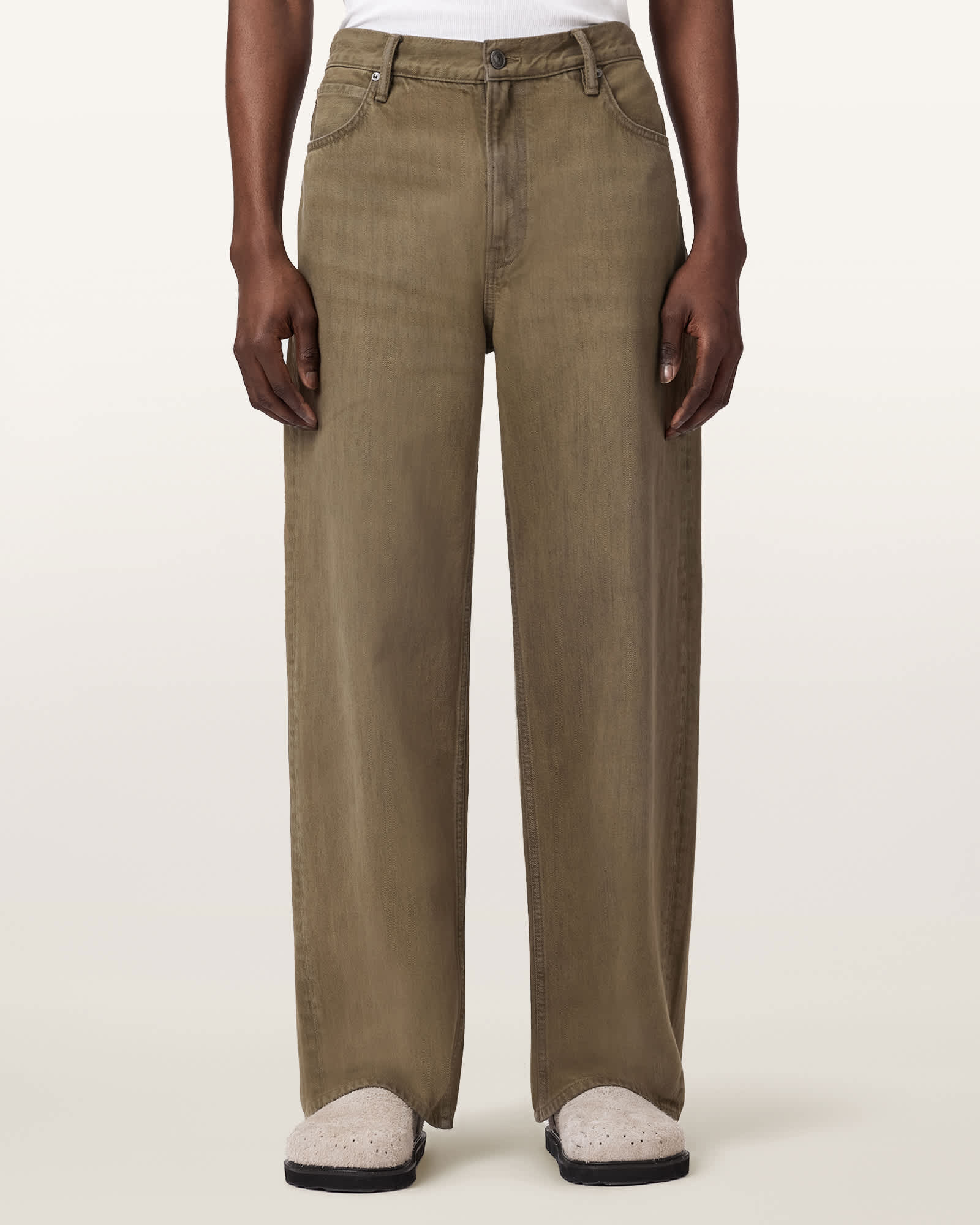 AllSaints Lenny Loose Fit Wide Leg Denim Jeans