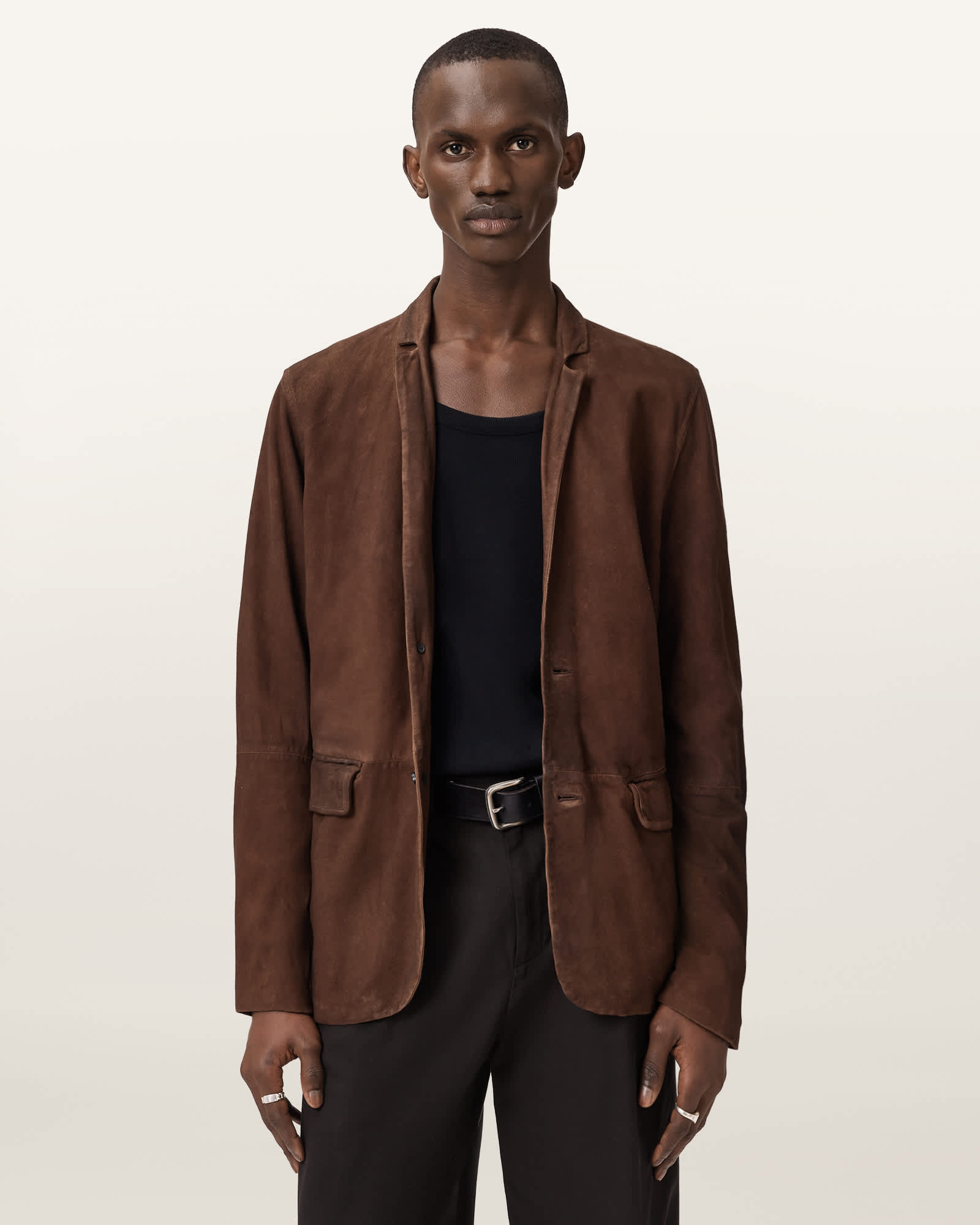Allsaints Men's Monet Waxed Suede Blazer - Size  S