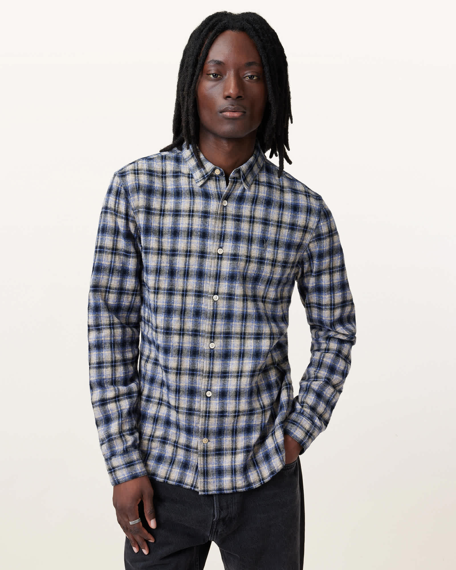 AllSaints Orin Long Sleeve Shirt,, Glam Purple