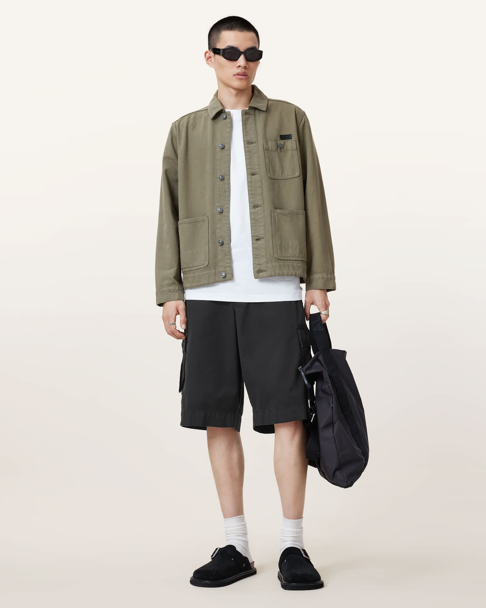 AllSaints Flynn Cargo Shorts,, Black