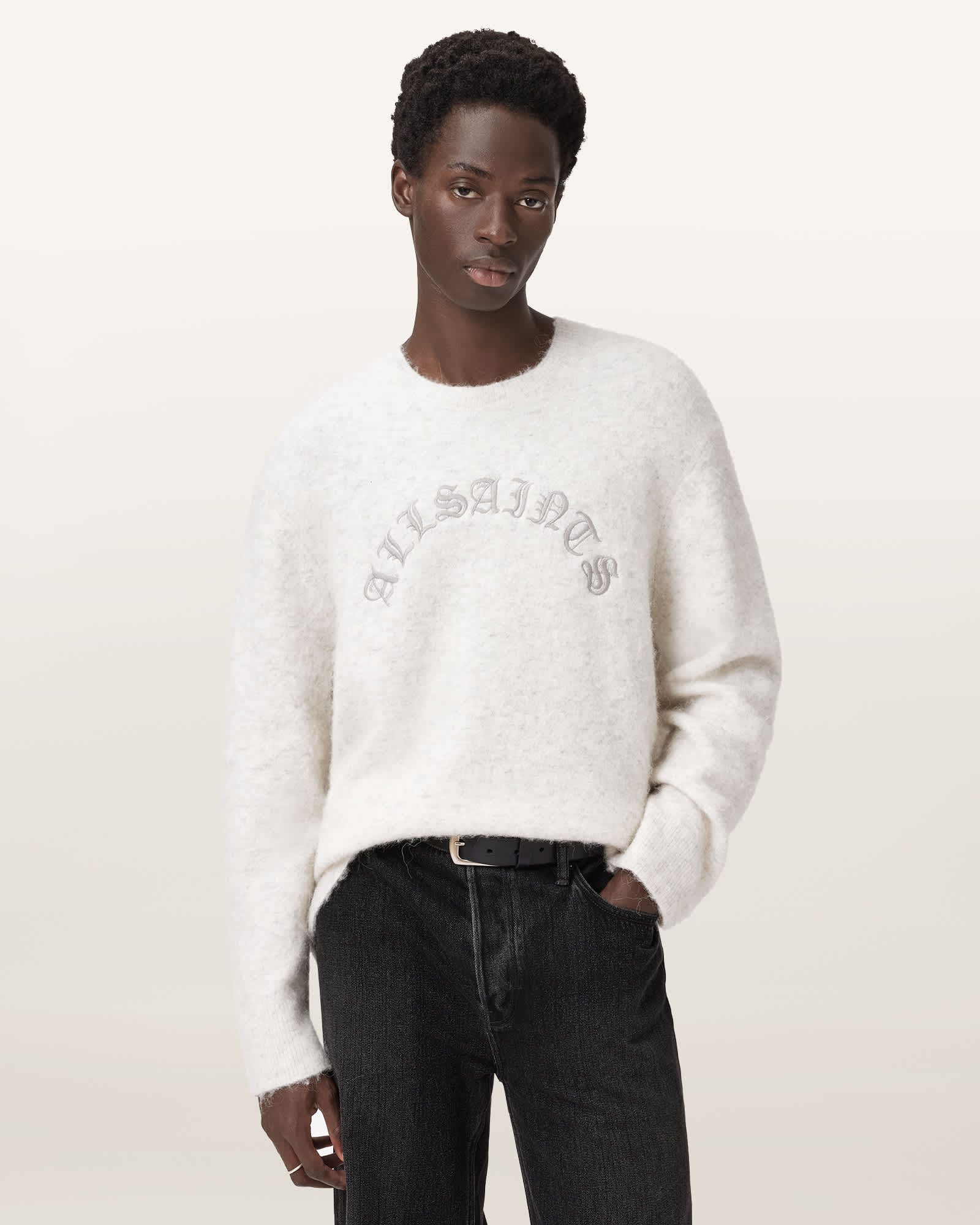 AllSaints Curv Oversized Jumper,, White