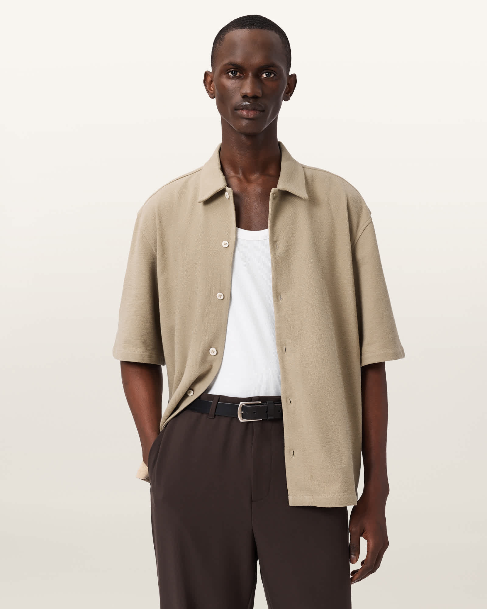 Allsaints Men's Stallone Oversized Short Sleeve Shirt - Size  L