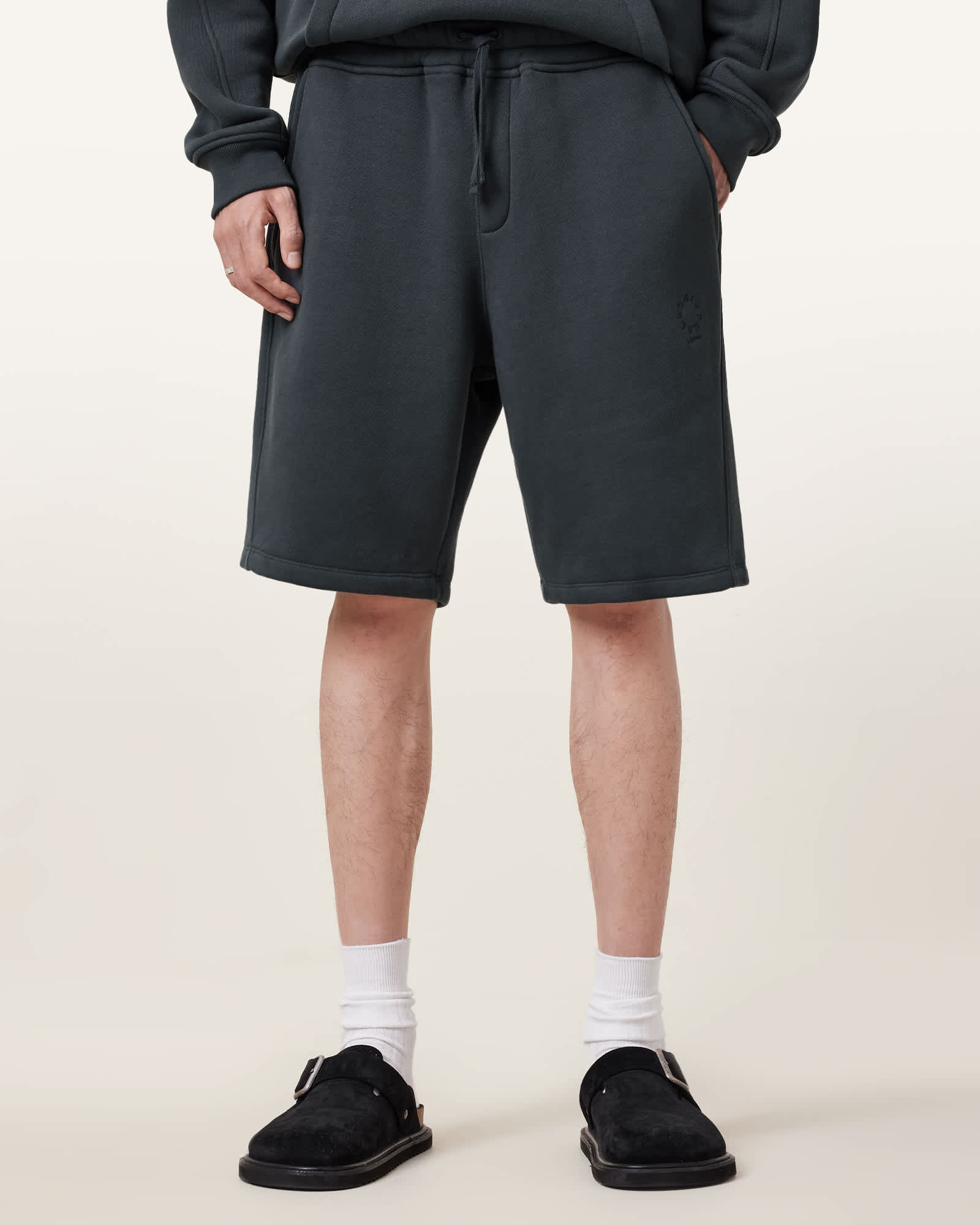 AllSaints Haven Relaxed Fit Sweatshorts,, Pitched Blue