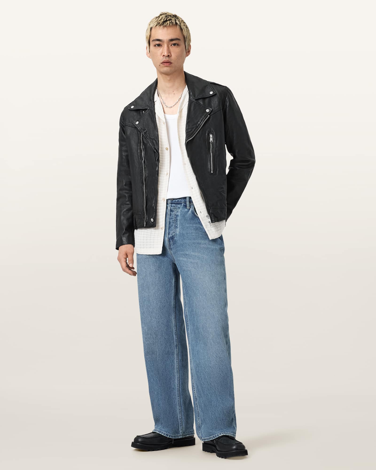Allsaints Men's Comet Biker Leather Jacket - Size  Xs