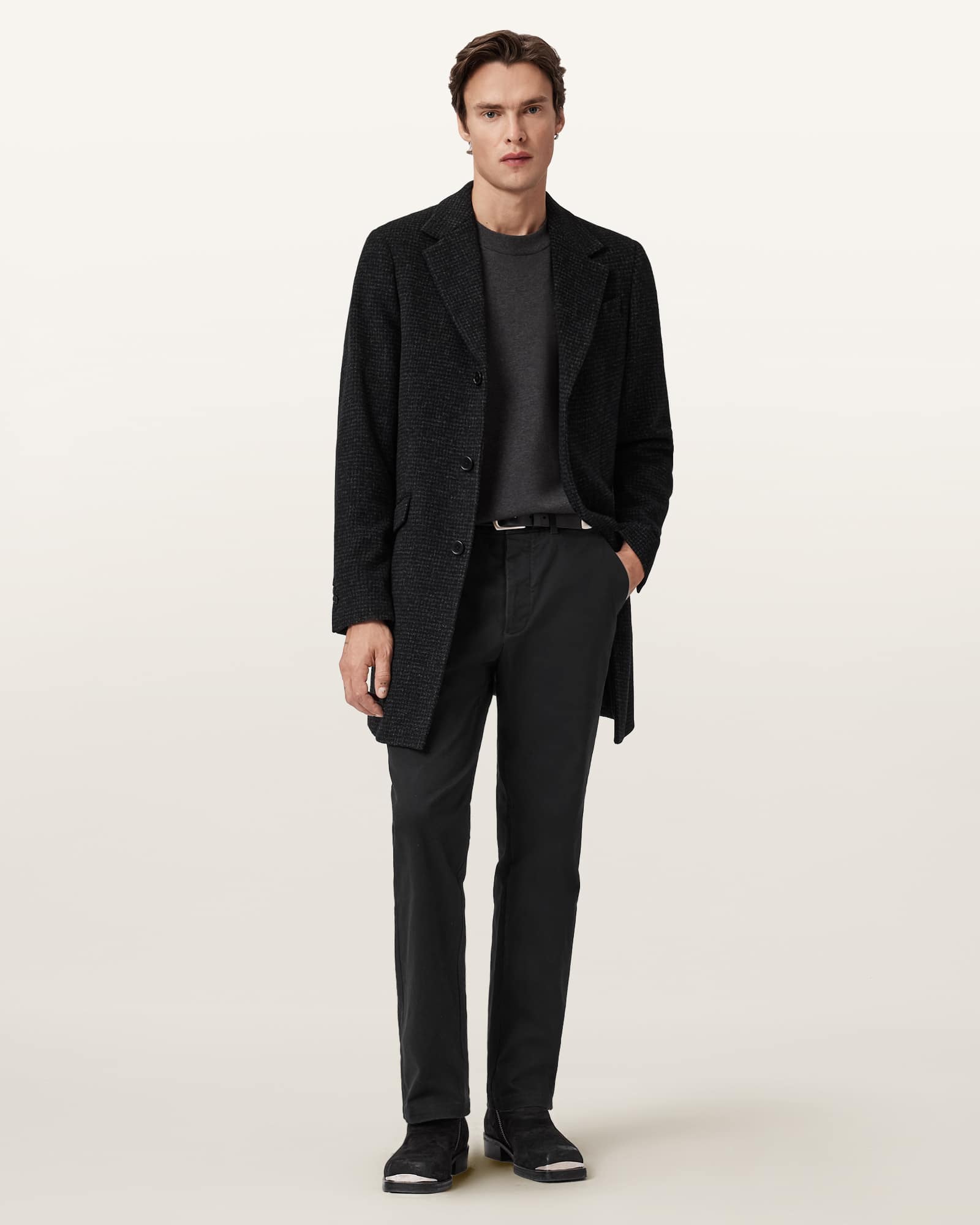 AllSaints Beckley Slim Fit Chinos,, Black