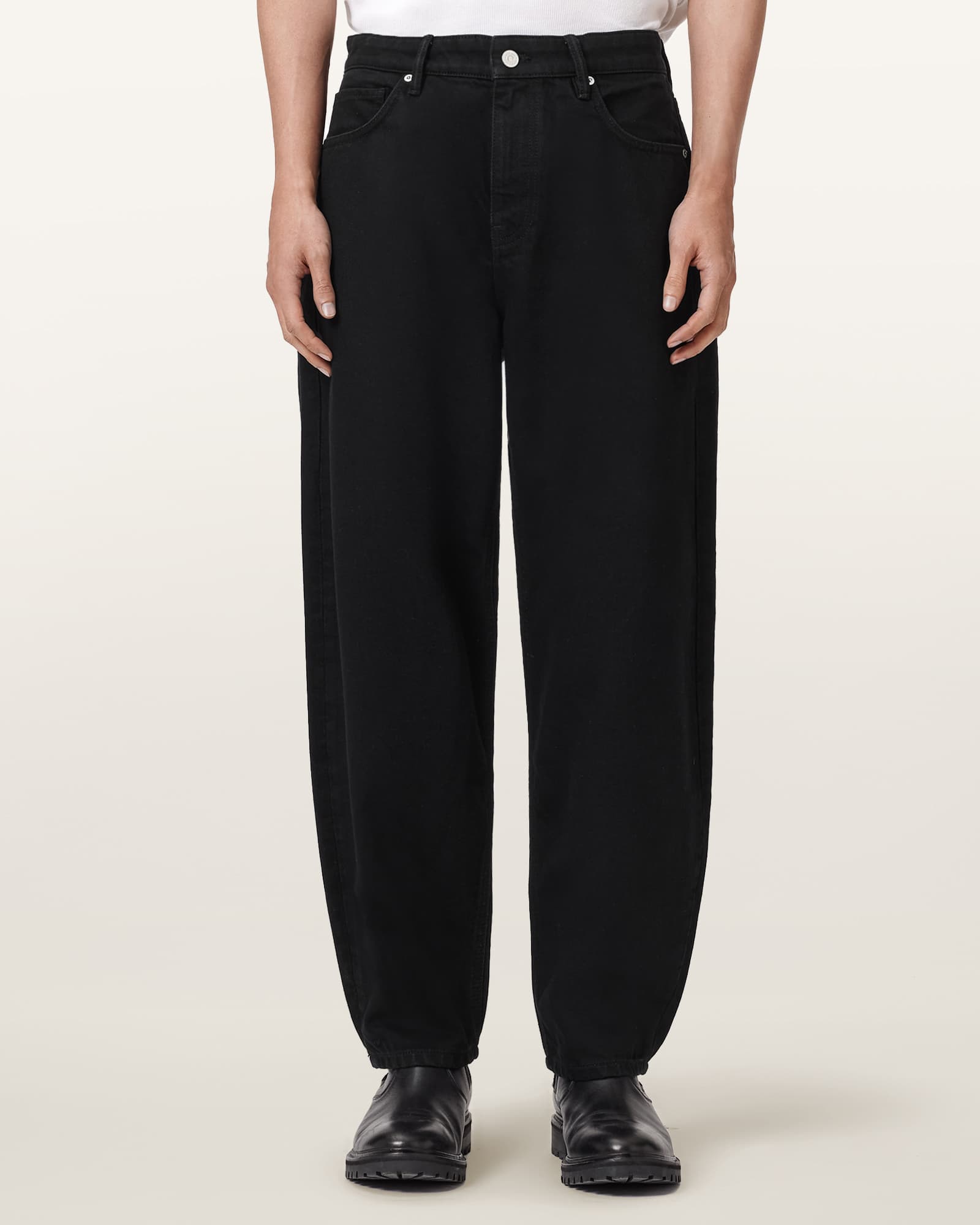AllSaints Curve Barrel Leg Denim Jeans