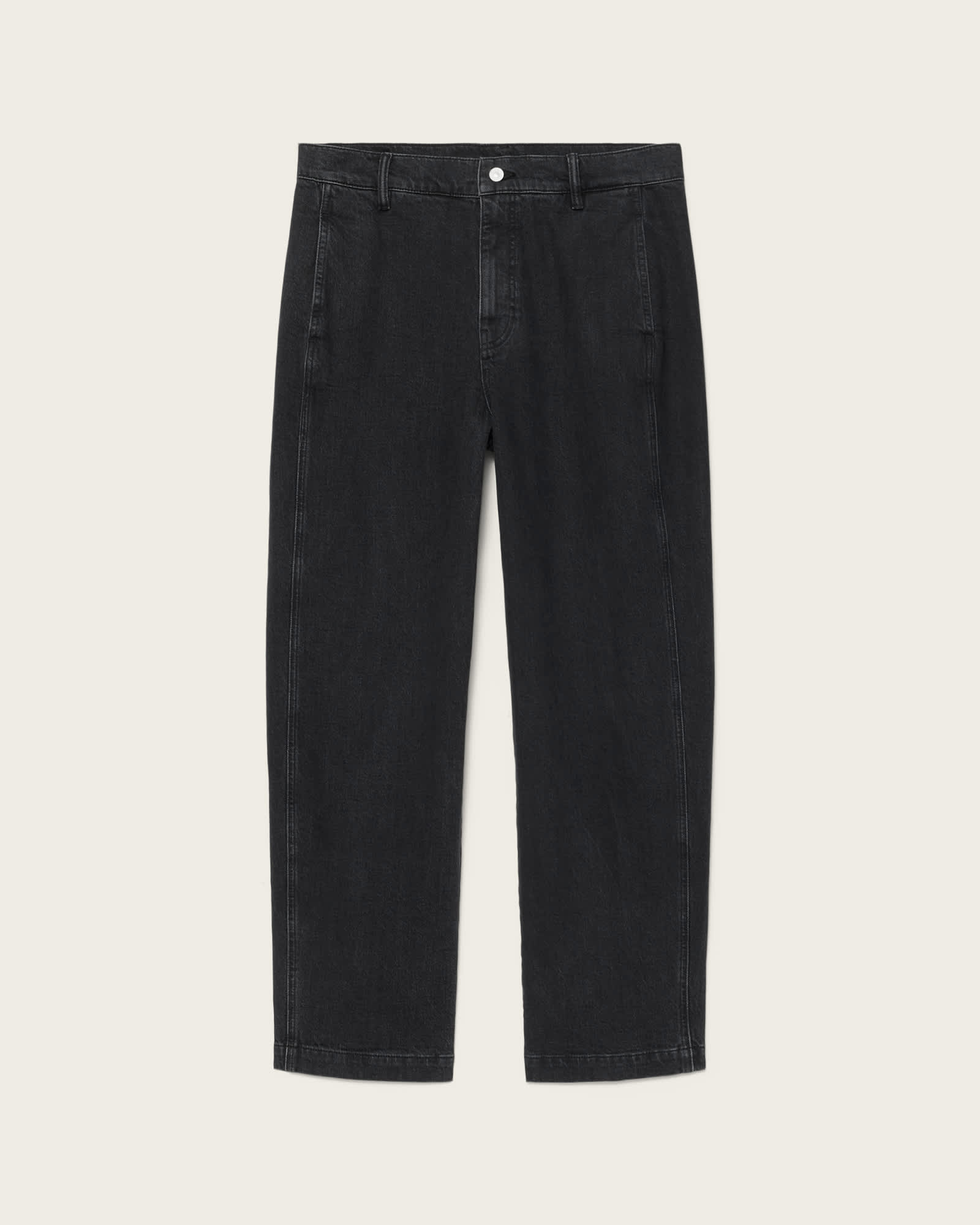 AllSaints Raafi Barrel Leg Denim Jeans, Black, Size: Size 31