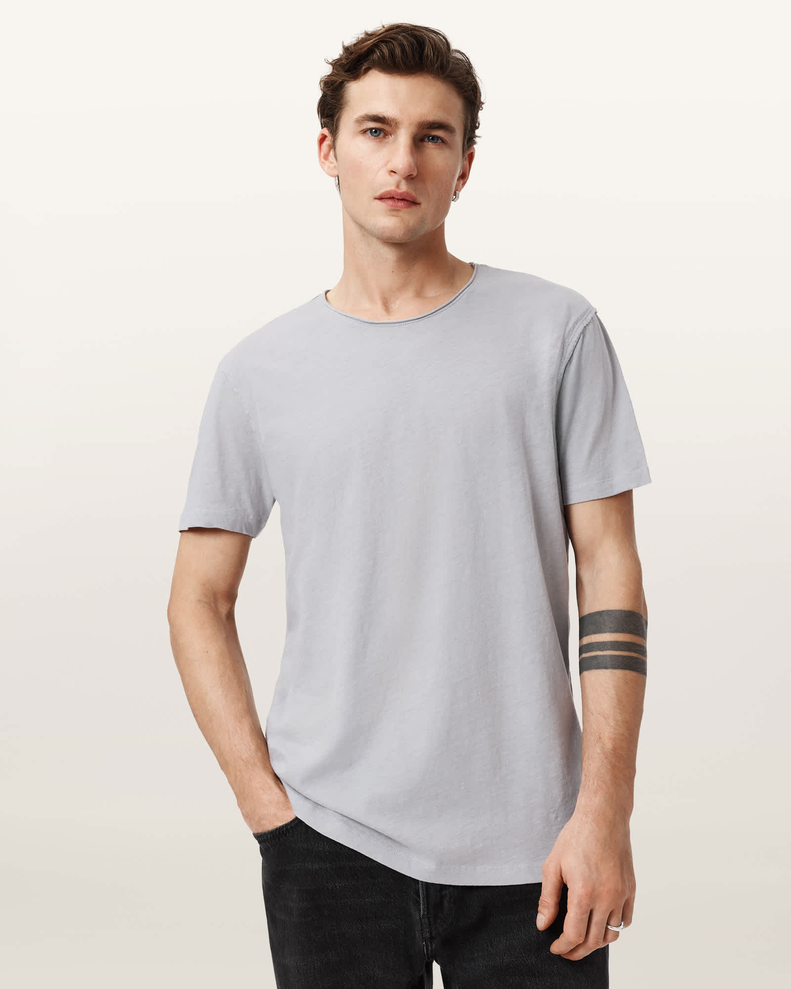 Allsaints Men's Figure Crew Neck Raw Edge T-Shirt - Size  Xxl