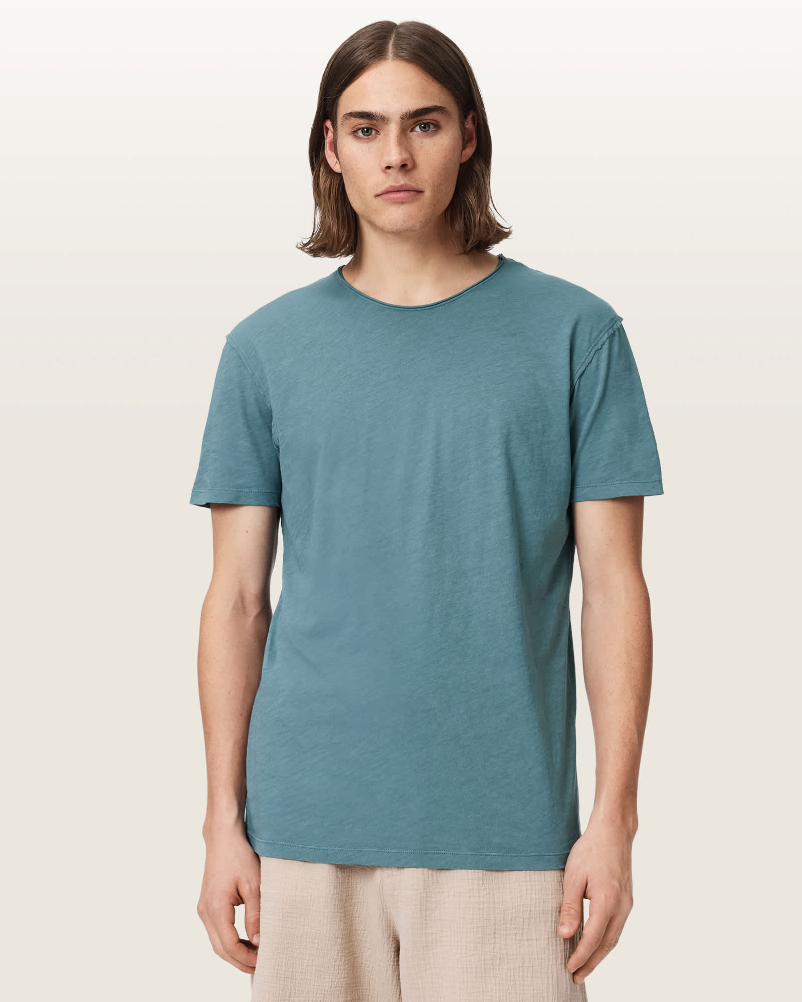 AllSaints Figure Crew Neck Raw Edge T-Shirt
