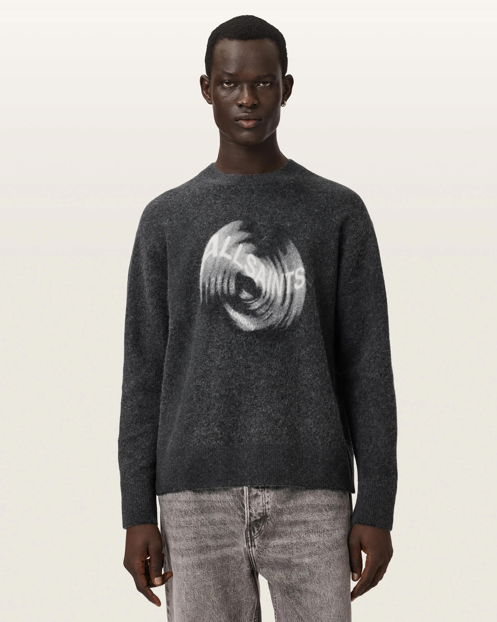 AllSaints Spinnin Alpaca Wool Blend Jumper,, Black
