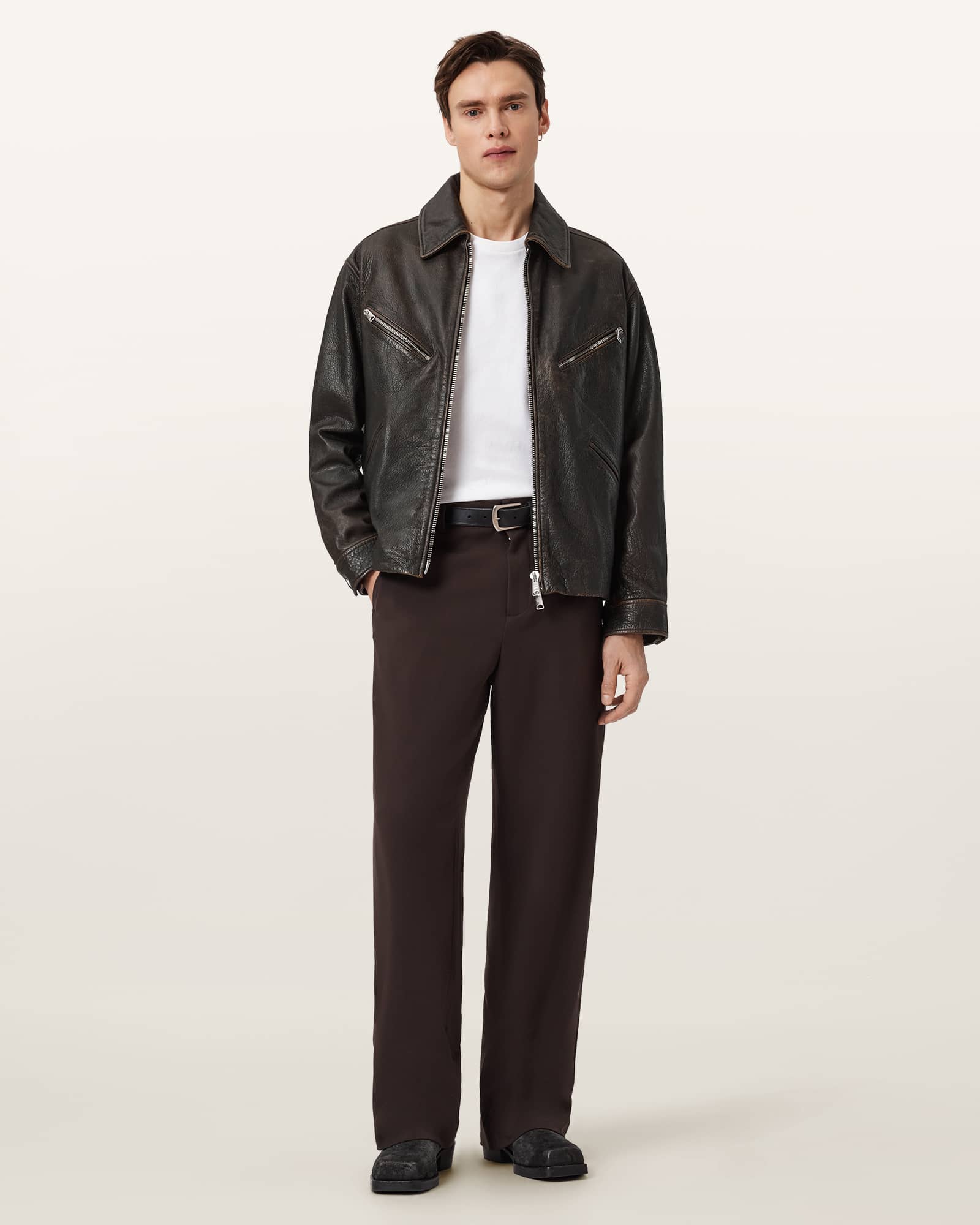 AllSaints Leather Starday Leather Jacket, Size: M