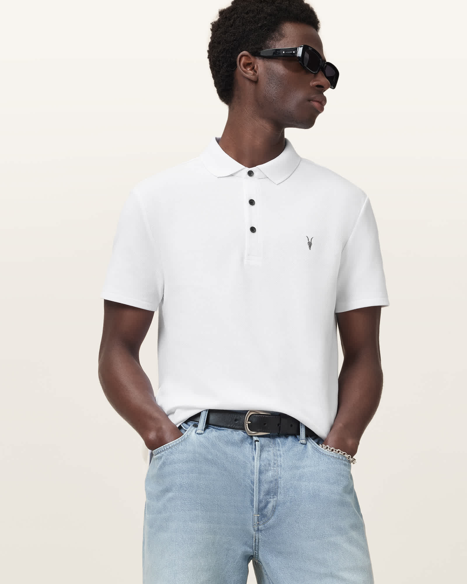 Allsaints Men's Theo Short Sleeve Knitted Polo - Size  Xs