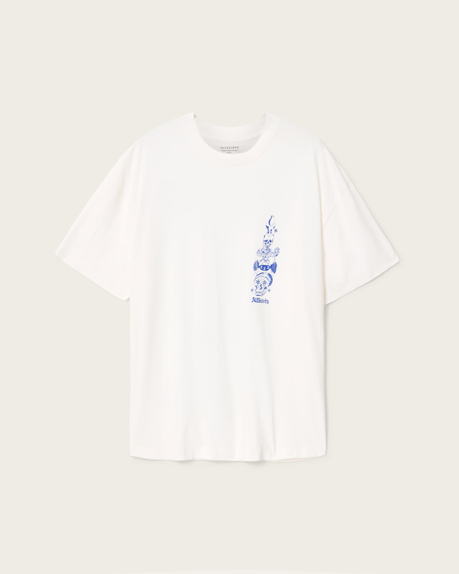 Allsaints Herren Weiß Men's Ignis Boxy Short Sleeve Graphic T-Shirt Size Xs - Bild 1