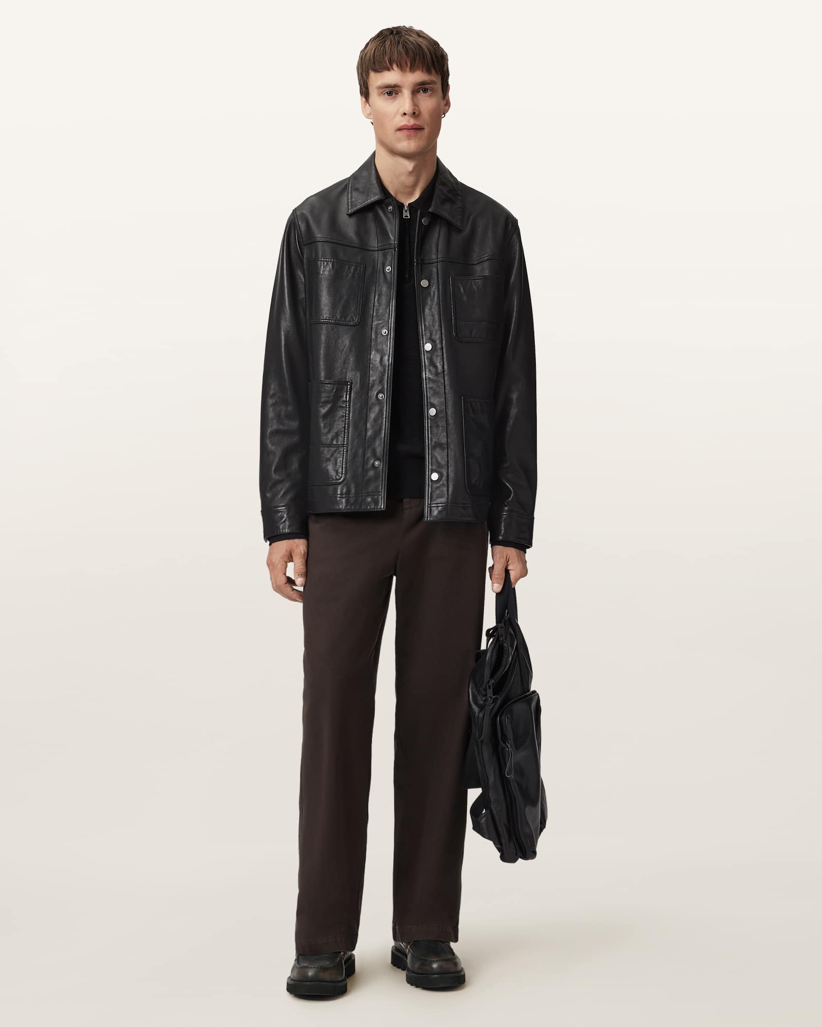 AllSaints Juku Loose Fit Trousers,, Trail Brown