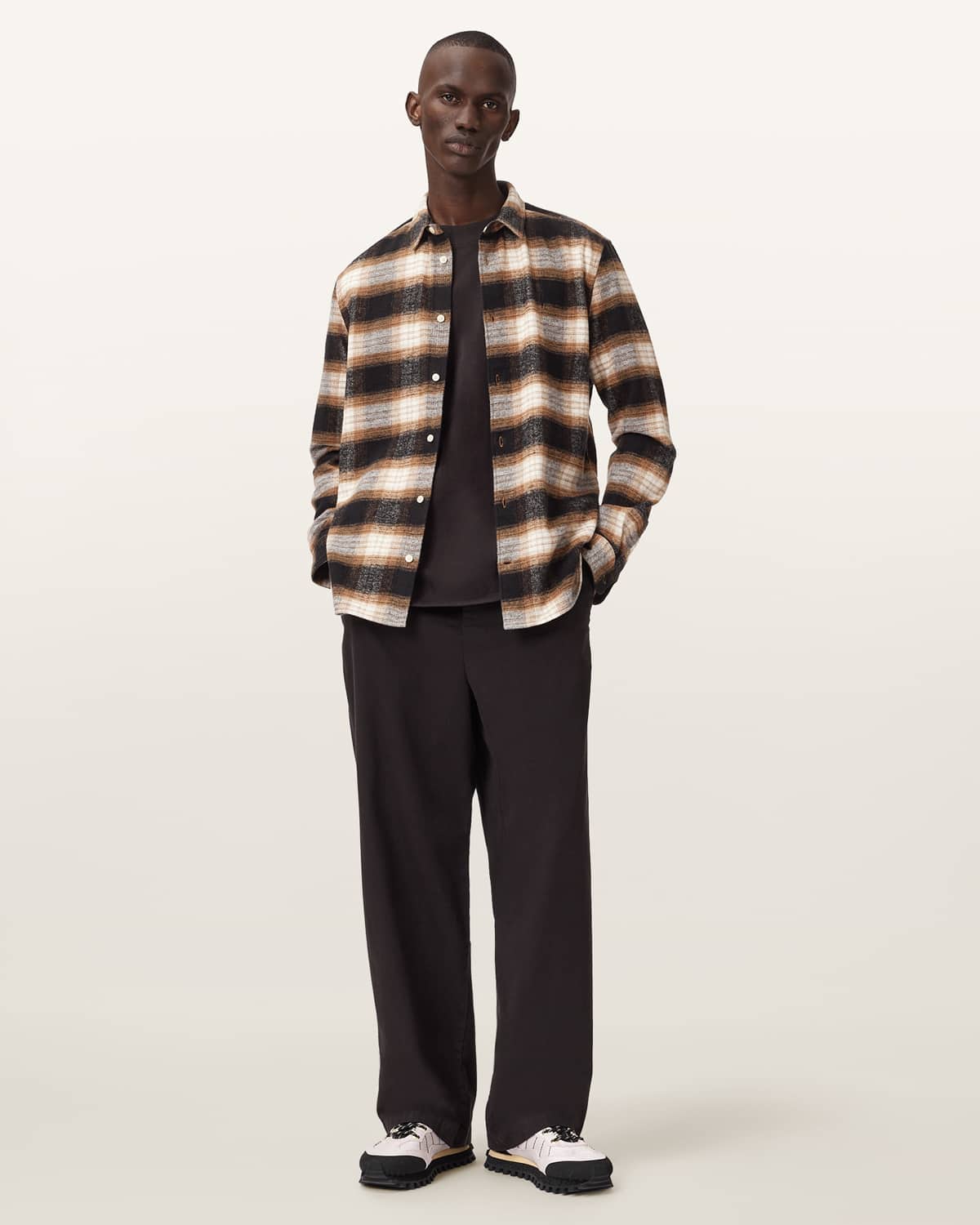 AllSaints Juku Loose Fit Trousers,, Burnished Black