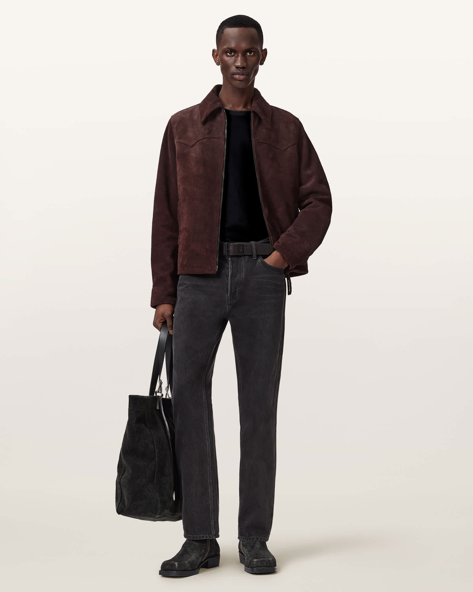 AllSaints Dellcot Suede Jacket,, Red