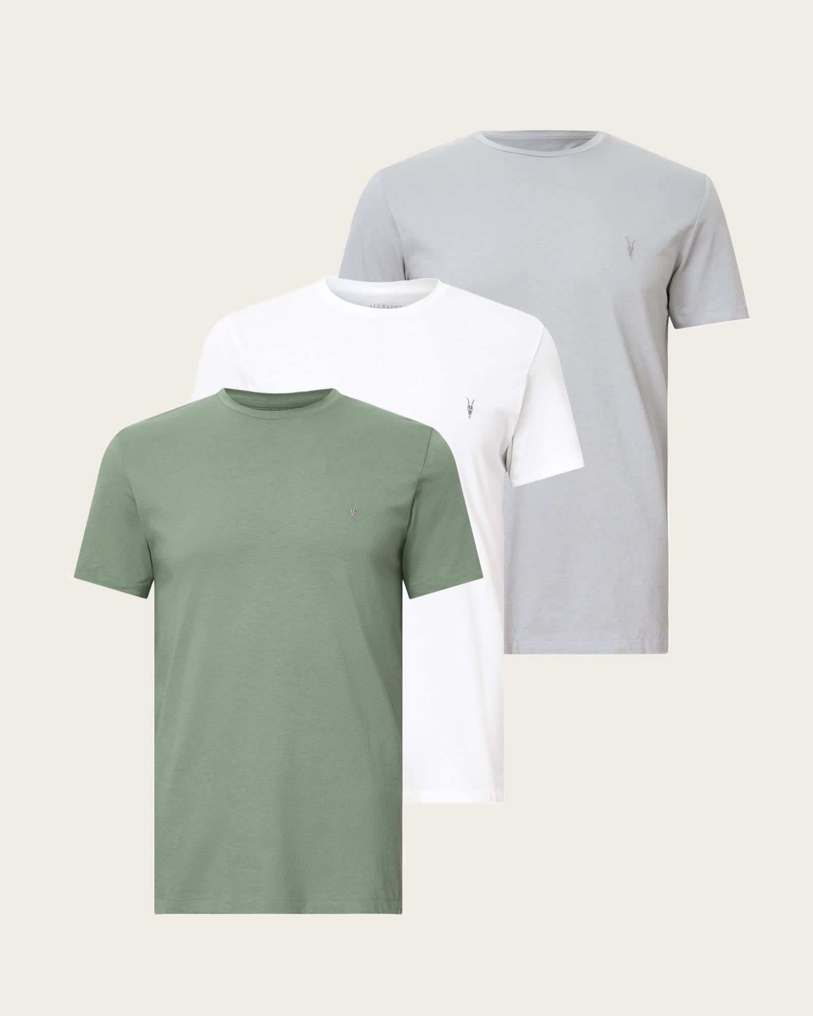 AllSaints Tonic Crew Ramskull T-Shirts 3 Pack