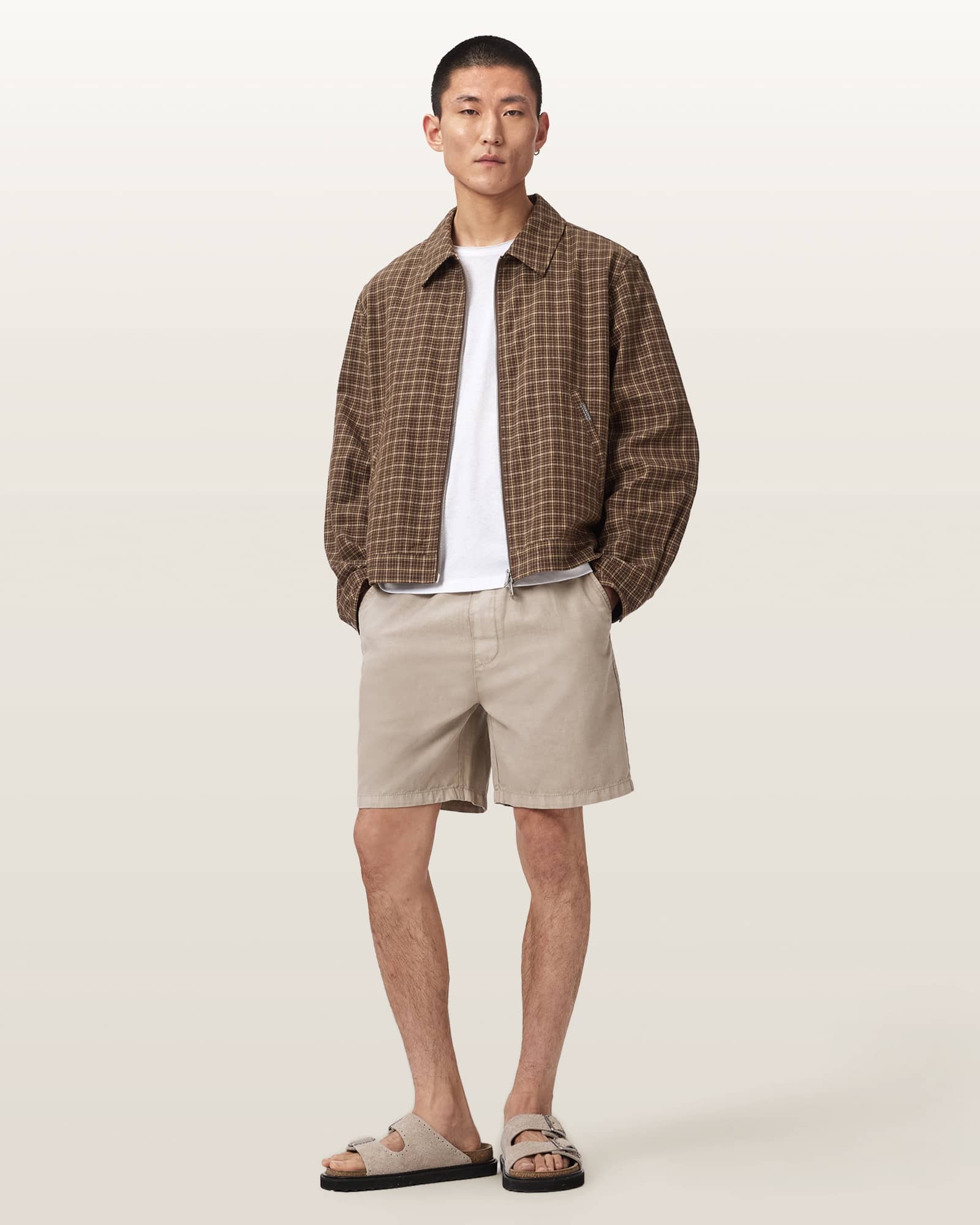 AllSaints Cotton Flax Short Sleeve Ramskull T-Shirt, Size: XS