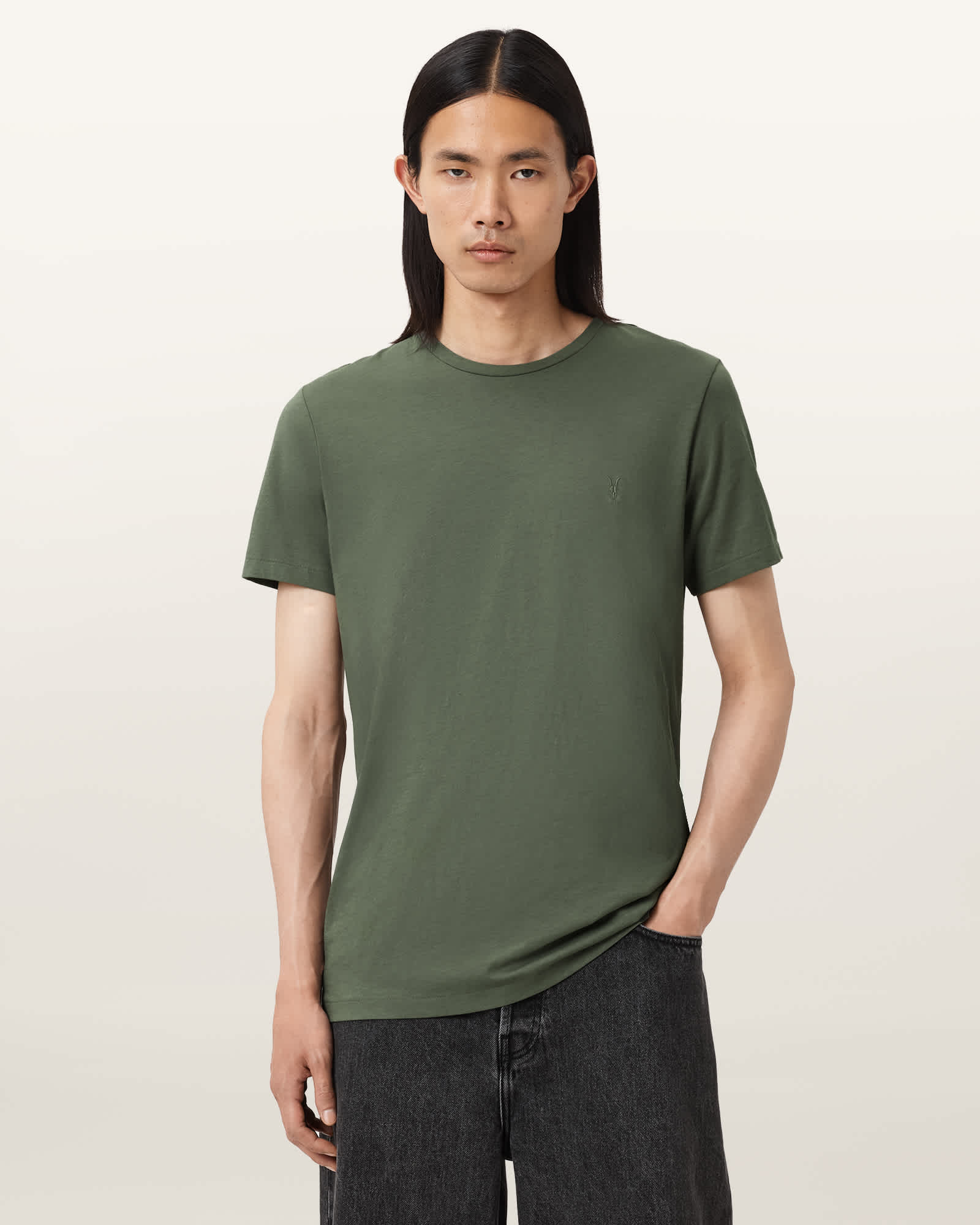 AllSaints Brace Brushed Cotton Crew Neck T-Shirt
