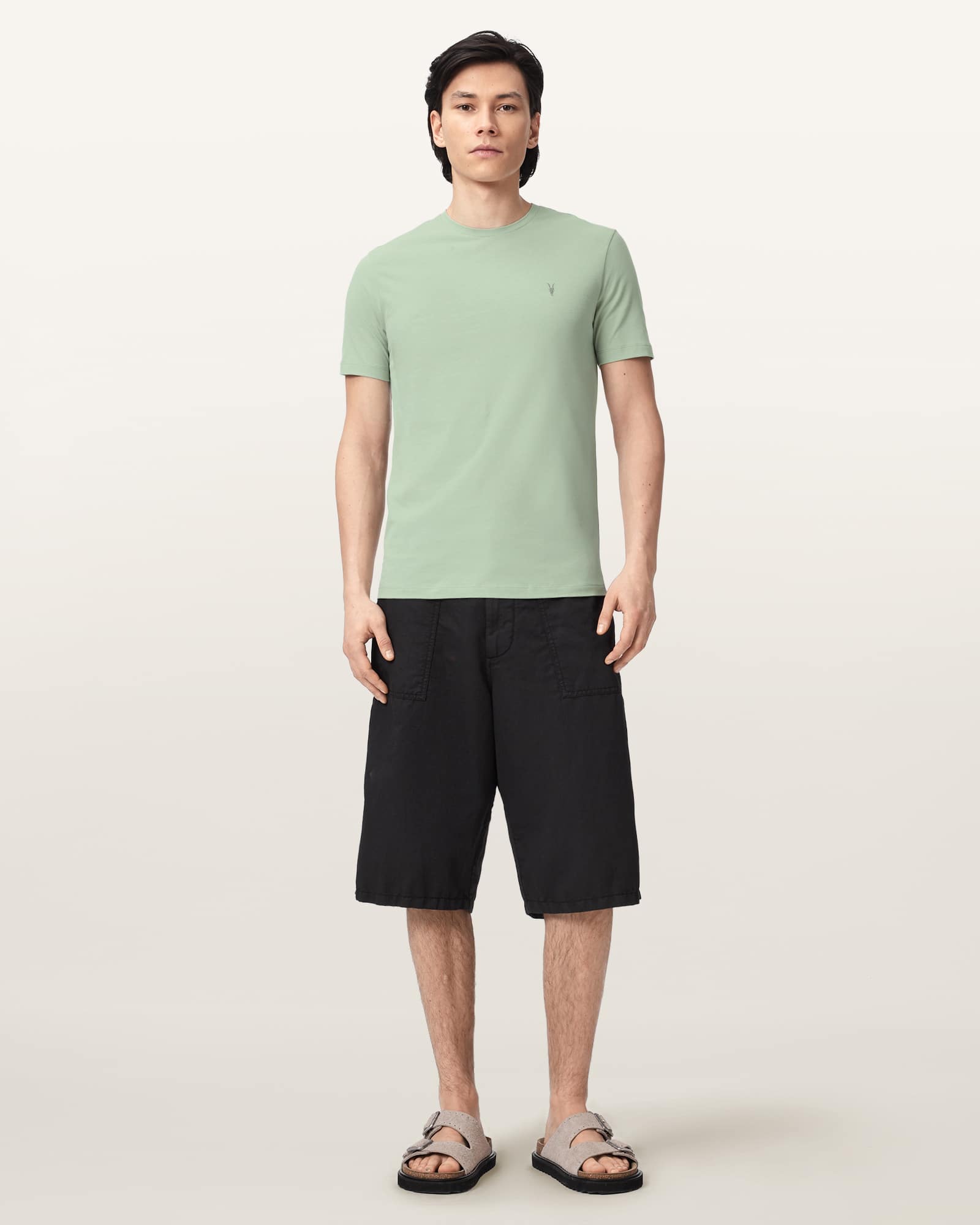 AllSaints Cotton Brace Brushed Cotton Crew Neck T-Shirt, Size: XS