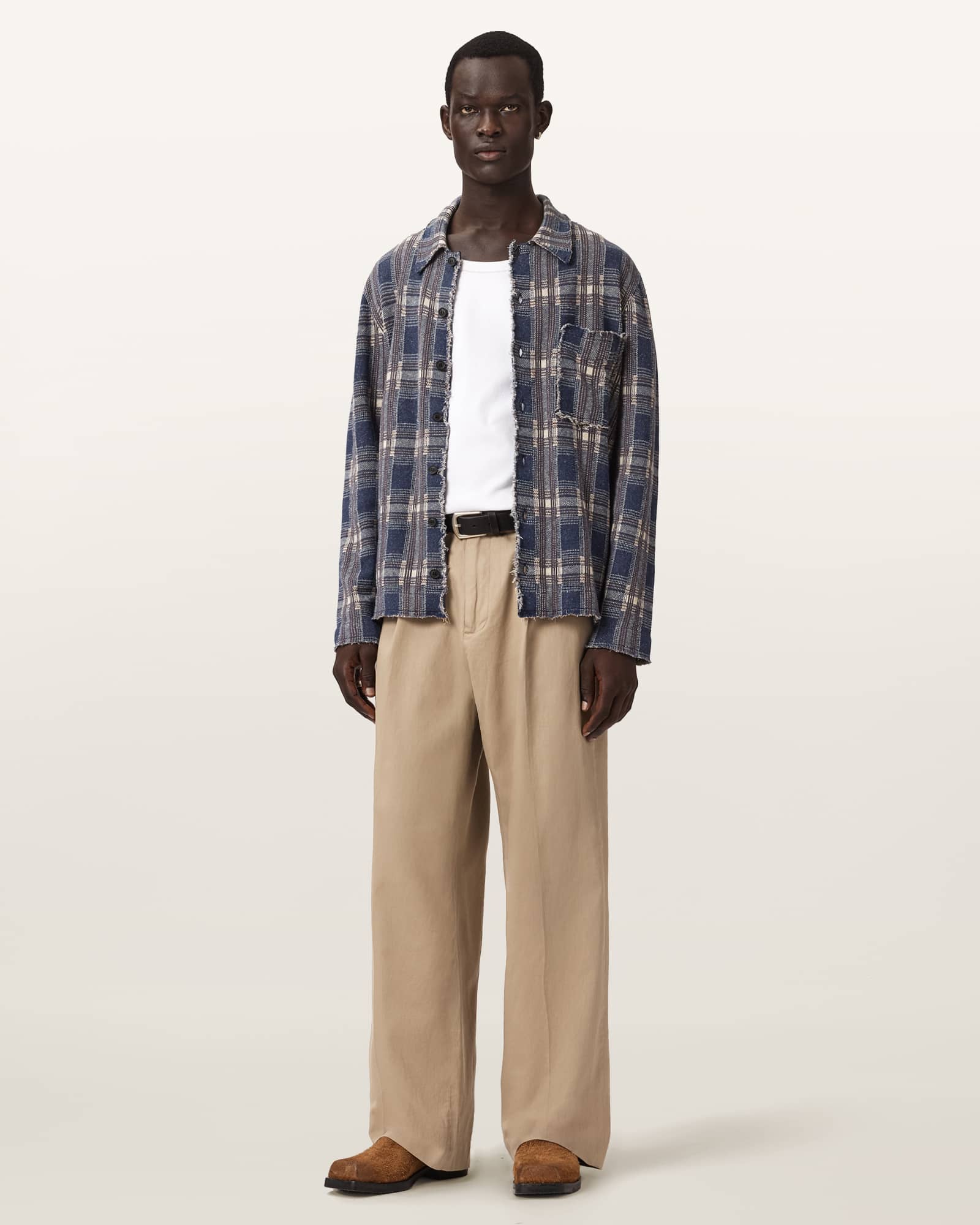 AllSaints Cotton Midas Wide Leg Relaxed Fit Trousers, Size: 32
